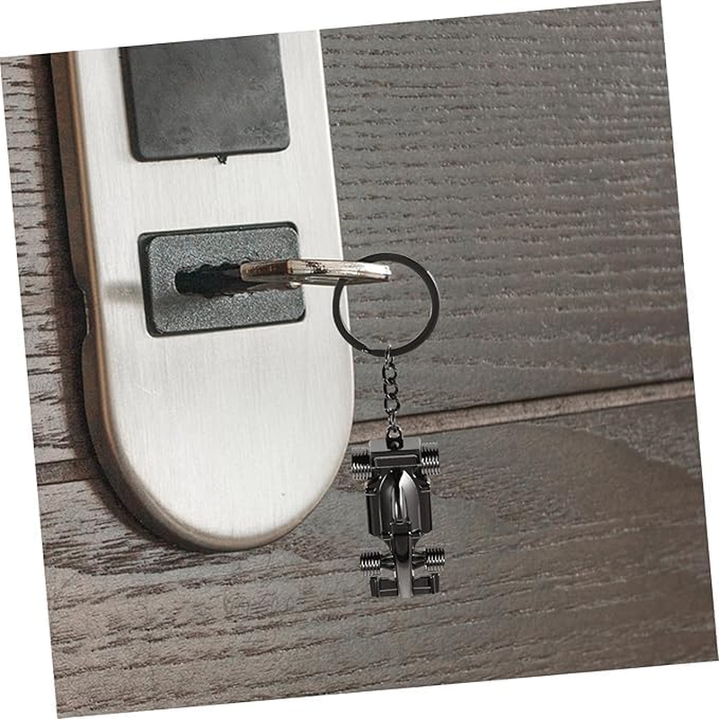 Fokmuaex 2 Pcs Silver & Black Racing Car Keyring Set - Key Chains Gifts for Men, Dad & Motorsport Fans - Fathers Day, Birthday Presents - Durable Metal Key Ring Accessories image number 1