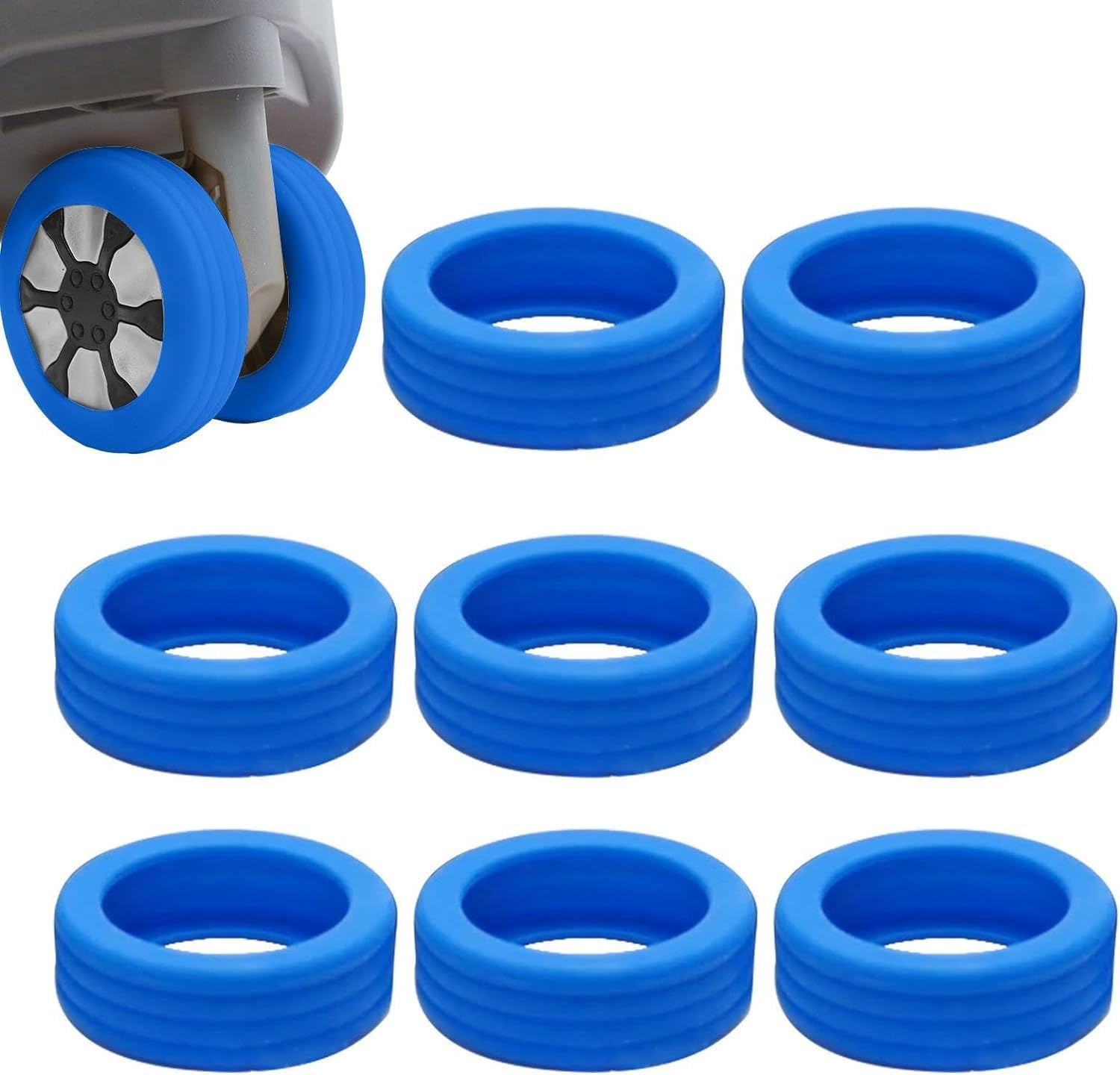 Luggage Wheel Cover | 8PCS Silicone Wheel Covers for Most Luggage | Portable Reduce Noise Suitcase Wheels Cover | Silicone Luggage Accessories image number 5