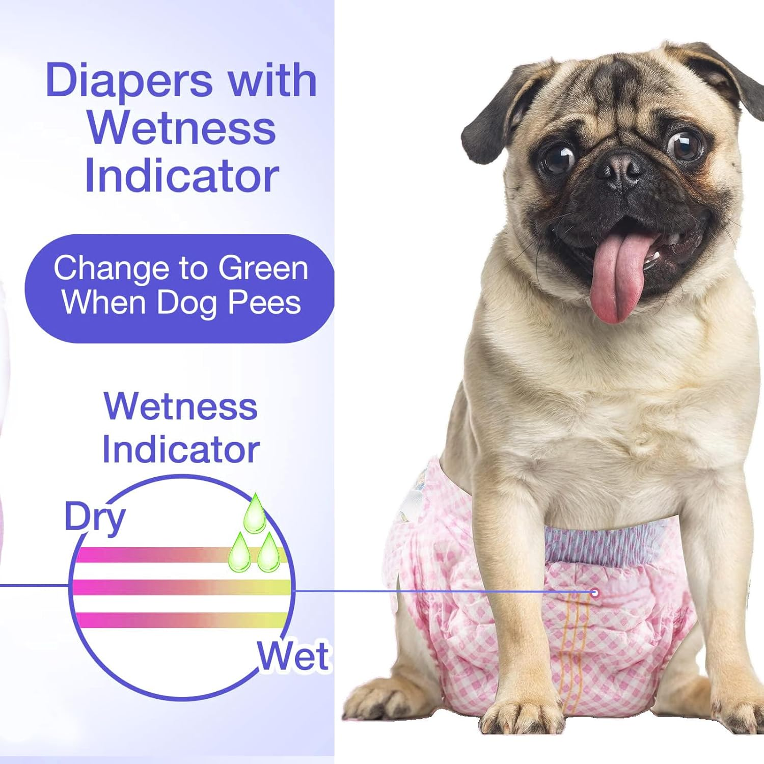 All-Absorb Disposable Female Dog Diapers, Doggie Period Diapers for Female Dogs in Heat, Incontinence, Diaper with Wetness Indicator (10 Count) image number 6