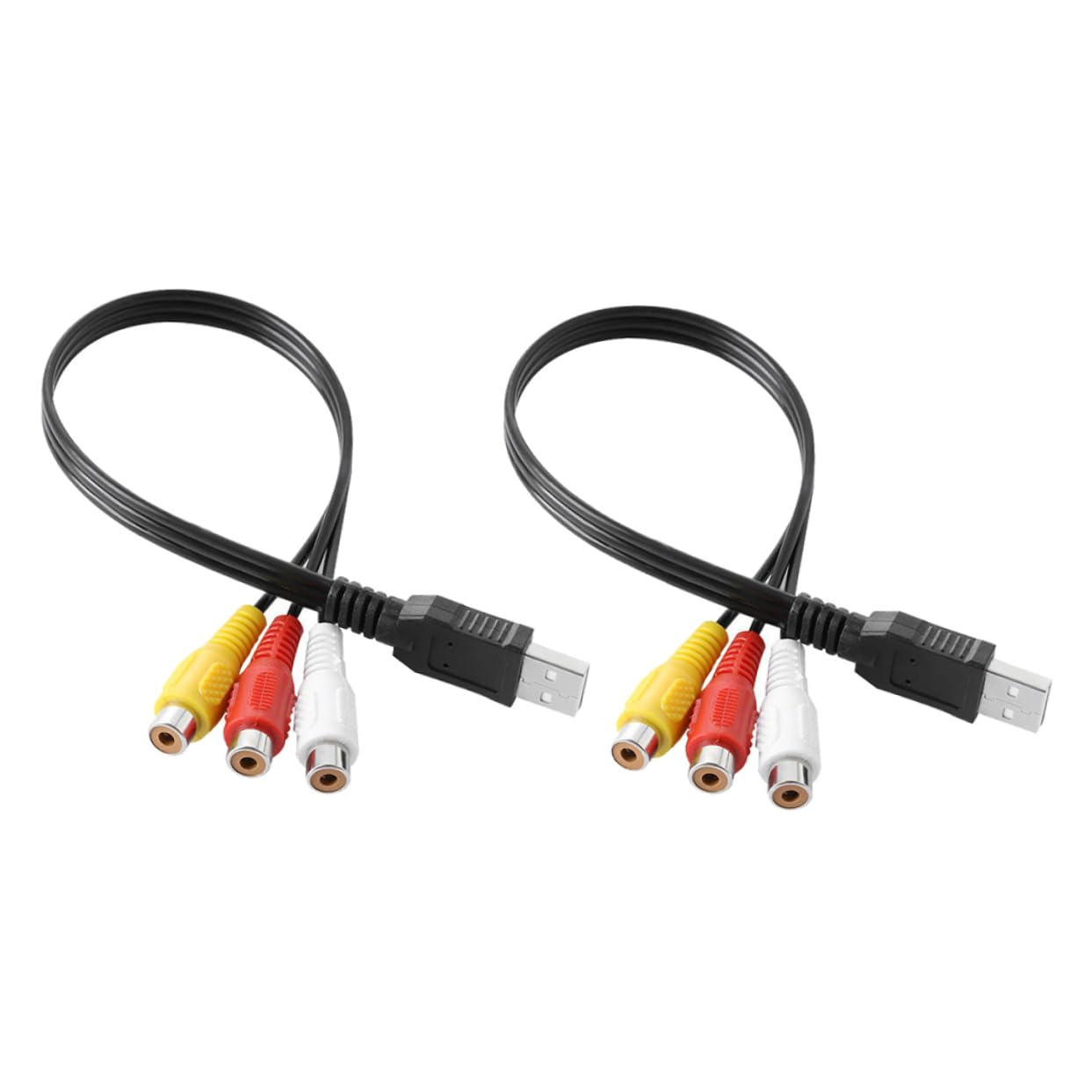 Jojofuny USB to 3Rca Audio Video Cable 2Pcs Set-Top Box Accessory 0.3M Connector Cable for Home Theater and Tv System image number 6