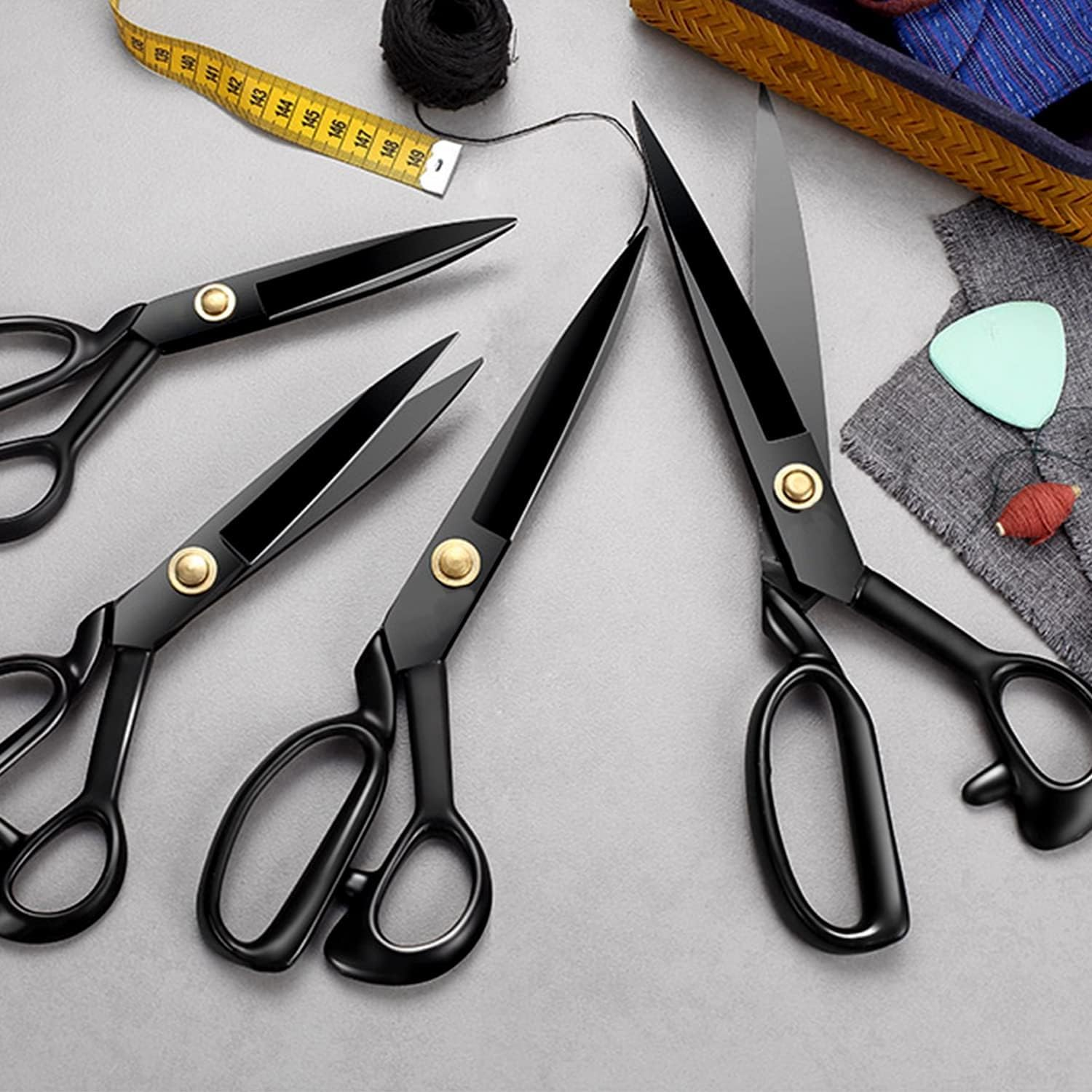 IHKFILAN Sewing Scissors 12 Inch, Fabric Scissors Heavy Duty, Sharp Tailor Scissors for Leather Canvas Denim, Craft Sewing Embroidery, Professional Dressmakers Shears(31Cm)