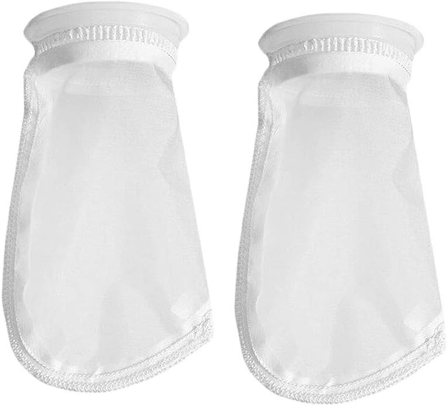 2 Pack Mesh Filter Socks 50 Micron 4" Plastic Ring, 9" Short Bag Nylon Filter Bags for Aquarium Marine Reef Sump image number 2