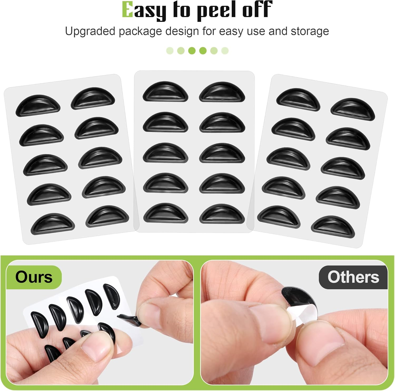 Eyeglass Nose Pads, anti Slip Nose Pads for Glasses with Super Sticky Backing, Soft Silicone Adhesive Glasses Nose Pad (10 Clear Pairs) image number 3