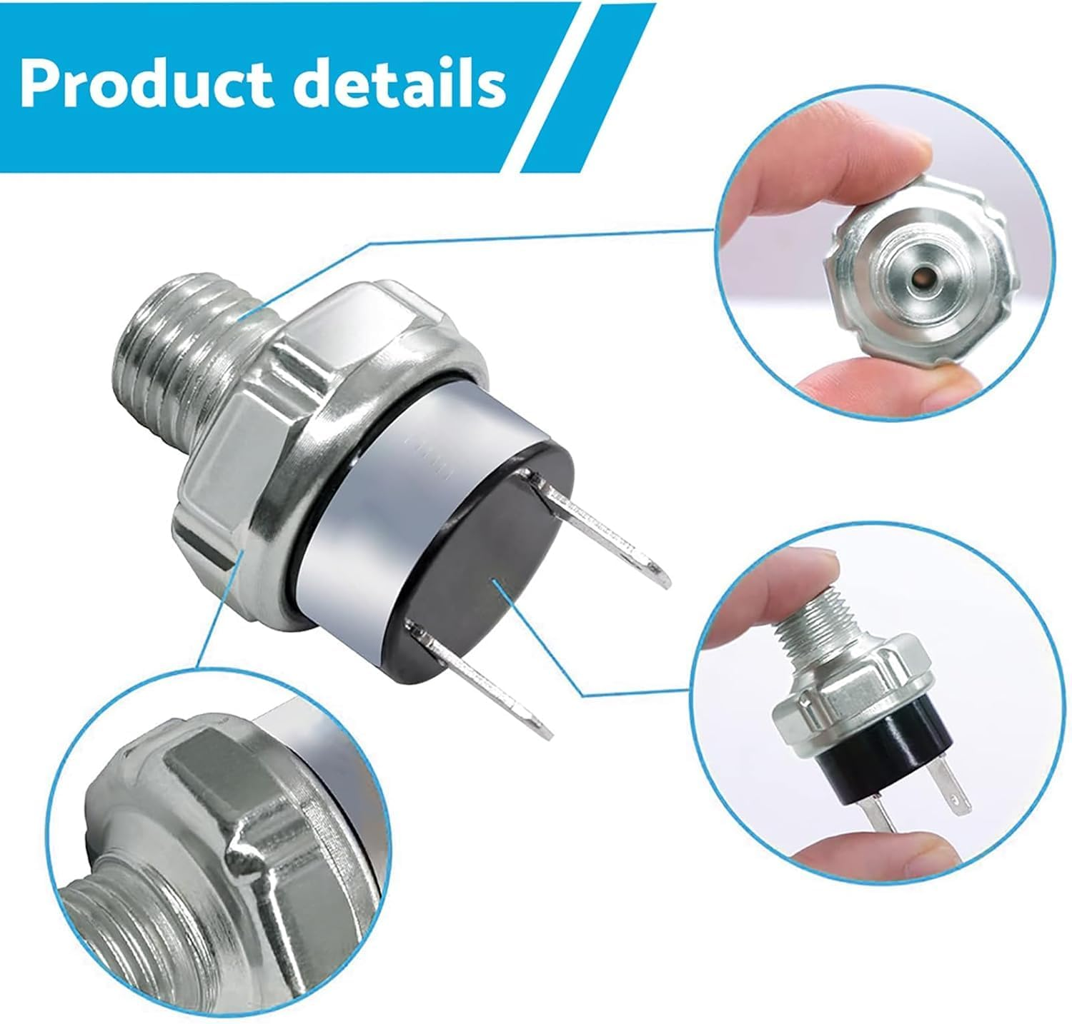 Air Compressor Pressure Switch 90-120 PSI Pressure Switch 1/8" NPT 1/4" NPT Pressure Switch for Air Compressor (1/4" NPT) - 1/8" Npt image number 4