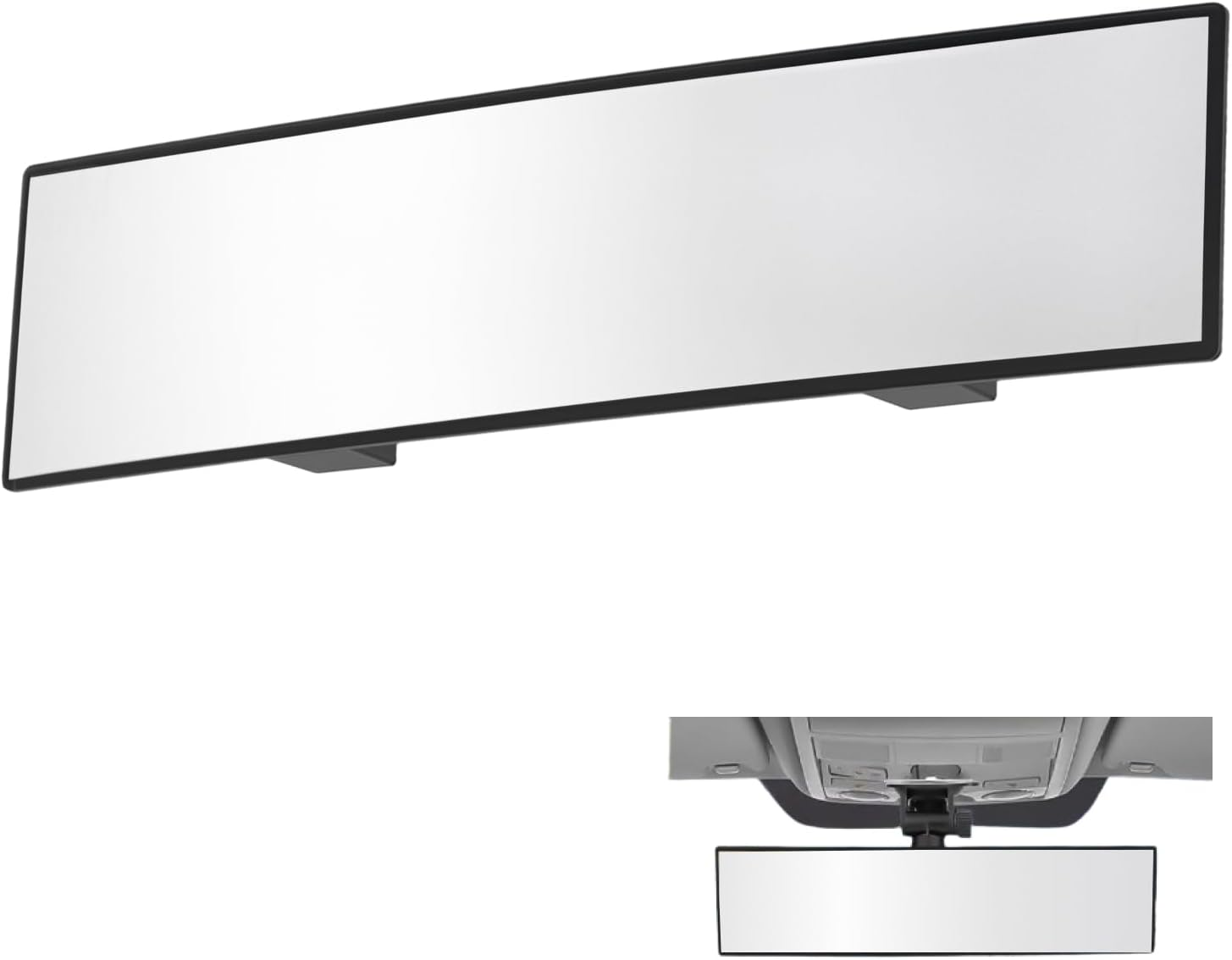 Universal 12 Inch Panoramic Convex Rear View Mirror, Clip-On Wide Angle Interior Mirror for Cars, Suvs, and Trucks to Effectively Reduce Blind Spots and Enhance Visibility image number 1