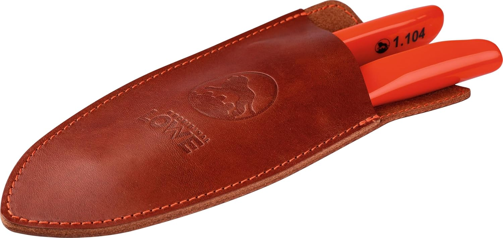 Original L&Ouml;WE Blade Guard & Holster - 9808 | Protects against Injury When Worn on the Body | Made in Germany | 100% Genuine Leather, Brown Tone, Natural Genuine Leather image number 1