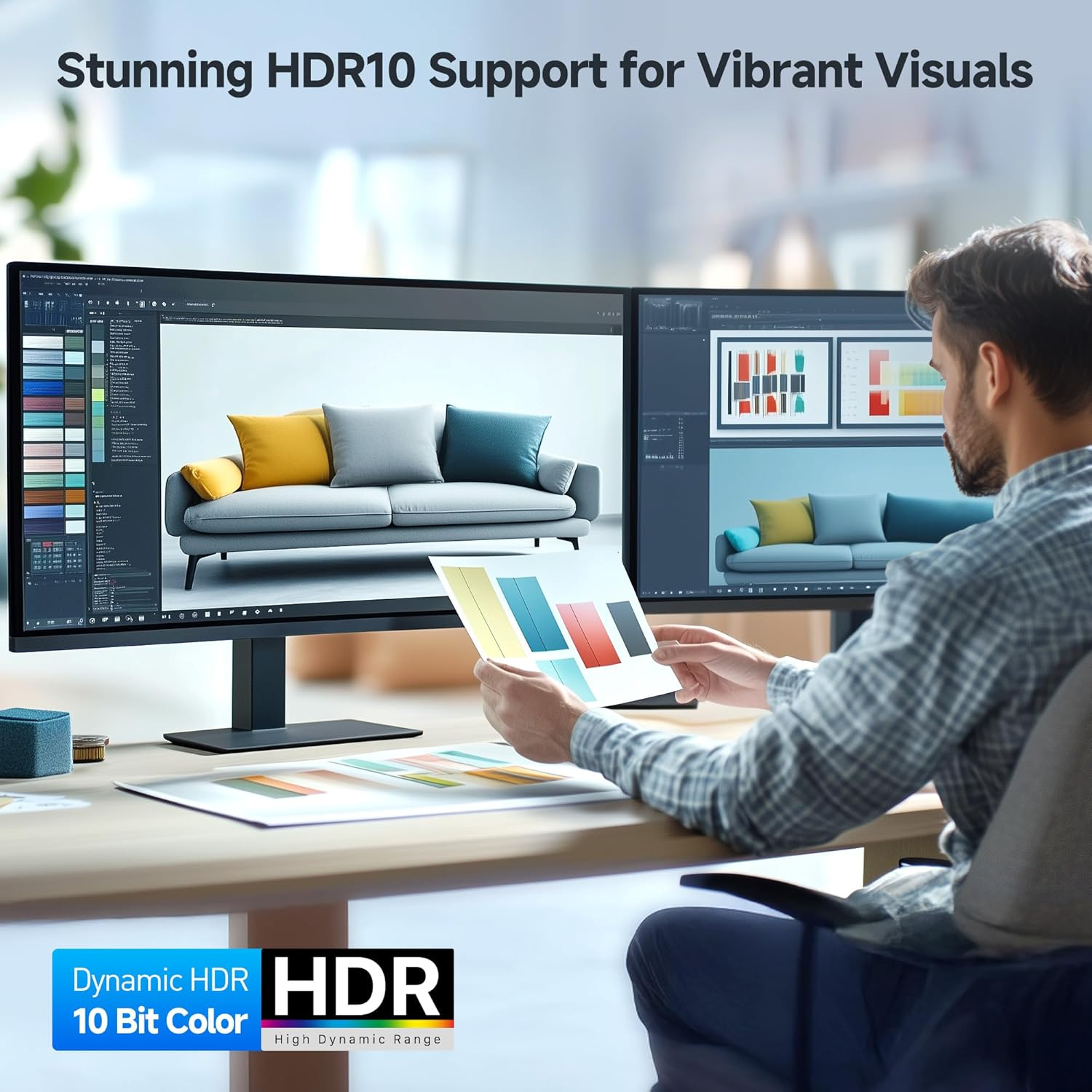 Cable Matters 4K Quad Display USB C MST Adapter, Windows Only, Supports up to [8K@60Hz / 4X 4K@60Hz Video, 140W Charging], USB C Hub with 2X Displayport 2.1 and 2X HDMI 2.1, Thunderbolt 4/5 Compatible image number 6