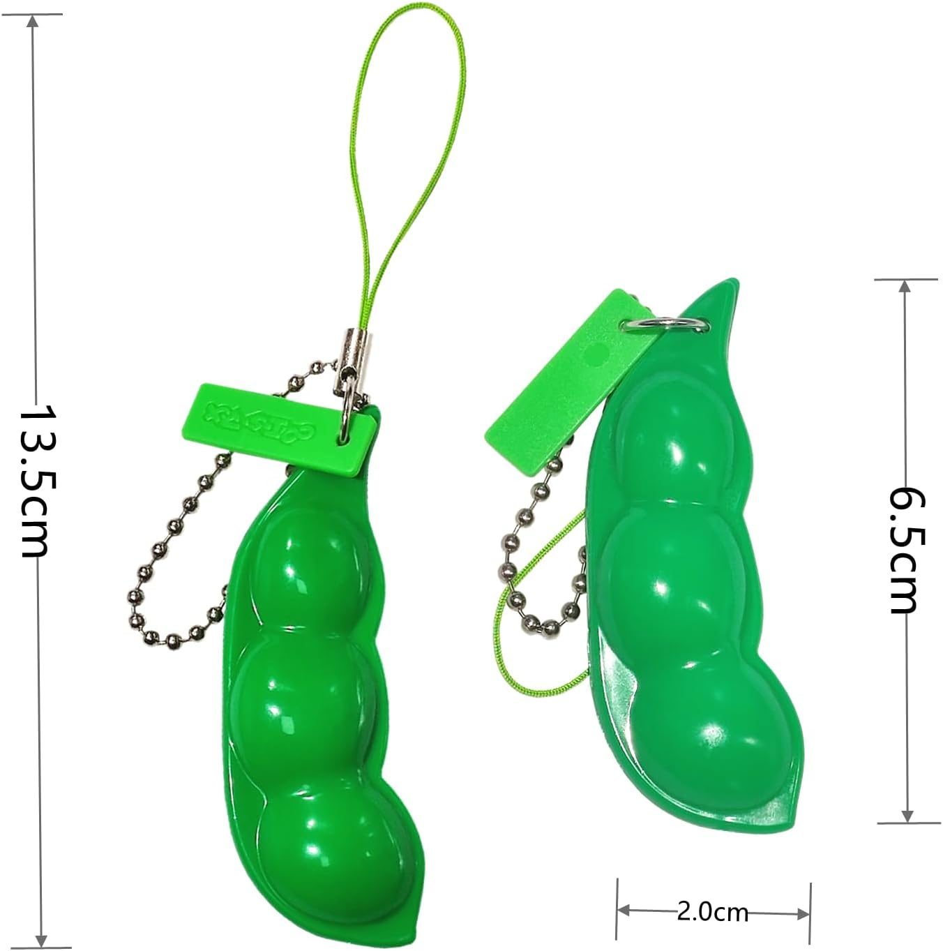 12PCS Squeeze Bean Keychain Fidget Toys for Skin Picking, Pea Pod Sensory Fidget Toys,Anti-Anxiety,Party Favor Toys image number 1