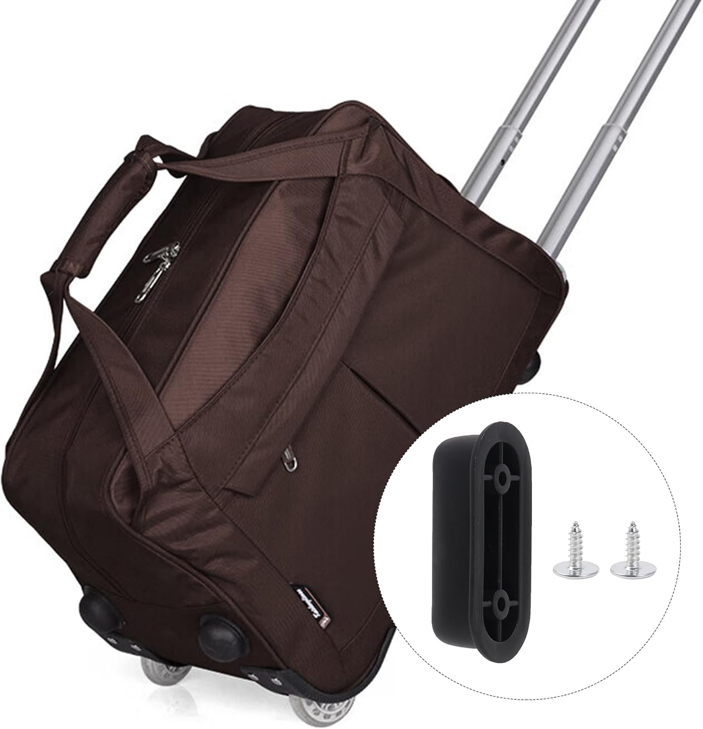 RDEXP 1 Pcs Luggage Side Foot Nail Bracket D Type with 2 Screws for Suitcase image number 3