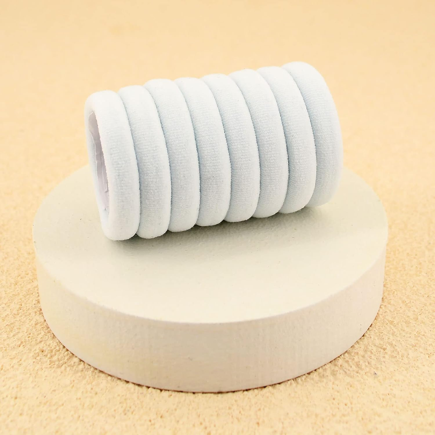 Pack of 100 Women'S Hair Bobbles for Girls, Hair Bobbles Ponytail Rubber, Elastic Hair Bands for Women Girls (White) - Brown image number 5