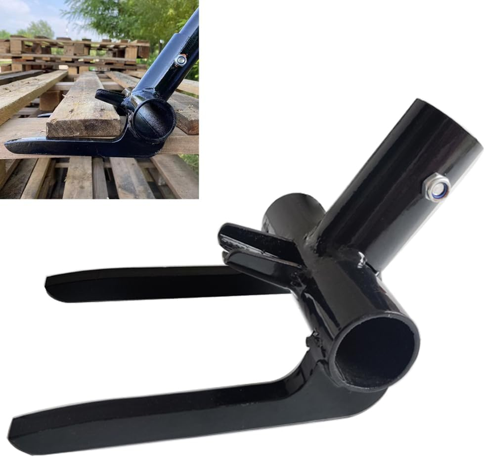 Jinhan Pallet Buster with Nail Puller- Wrecking Pry Bar for Breaking Pallets, Industrial Breaker Removing or Tearing down Woods(No HANDLE), Black image number 5