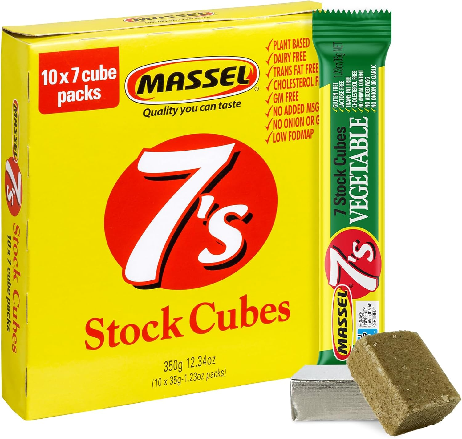 Massel 7'S Vegetable Stock Cubes - Plant Based, Low FODMAP & Gluten-Free, 35G X 10 Pack image number 4