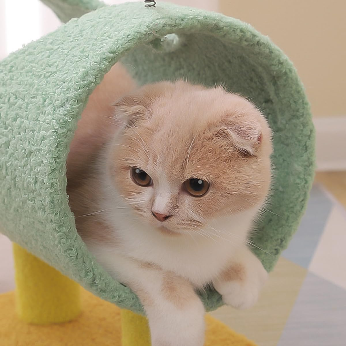 AIMALL Cat Climbing Frame with Sisal Scratch Column, Duck and Dinosaur Shapes, 25.6" Height, Sturdy and Wear-Resistant Jumping Platform for Indoor Cats image number 4