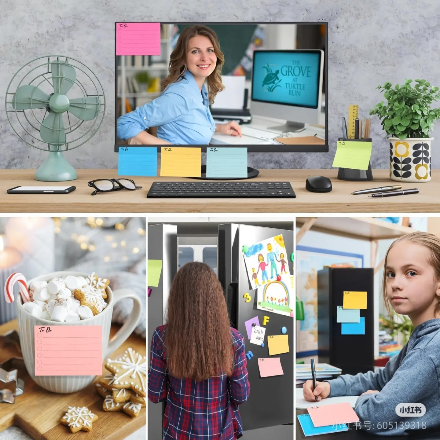 Bluejunior 6Pack to Do List Sticky Notes,Colourful Lines Self-Stick Sticky Notes,Post It Note Tags for Planner(300Sheets) image number 2