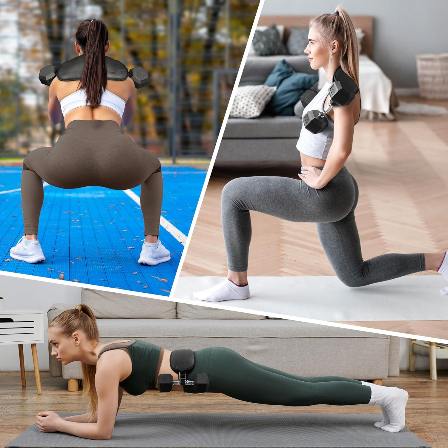 Hip Thrust Belt, Dumbbell Thrust Belt for Kettlebells or Grip Plates, Thicker Slip-Resistant Leather Glute Bridge Pad Machine Booty Workout of Home Gym Black 17.32 * 5.3Inch image number 6