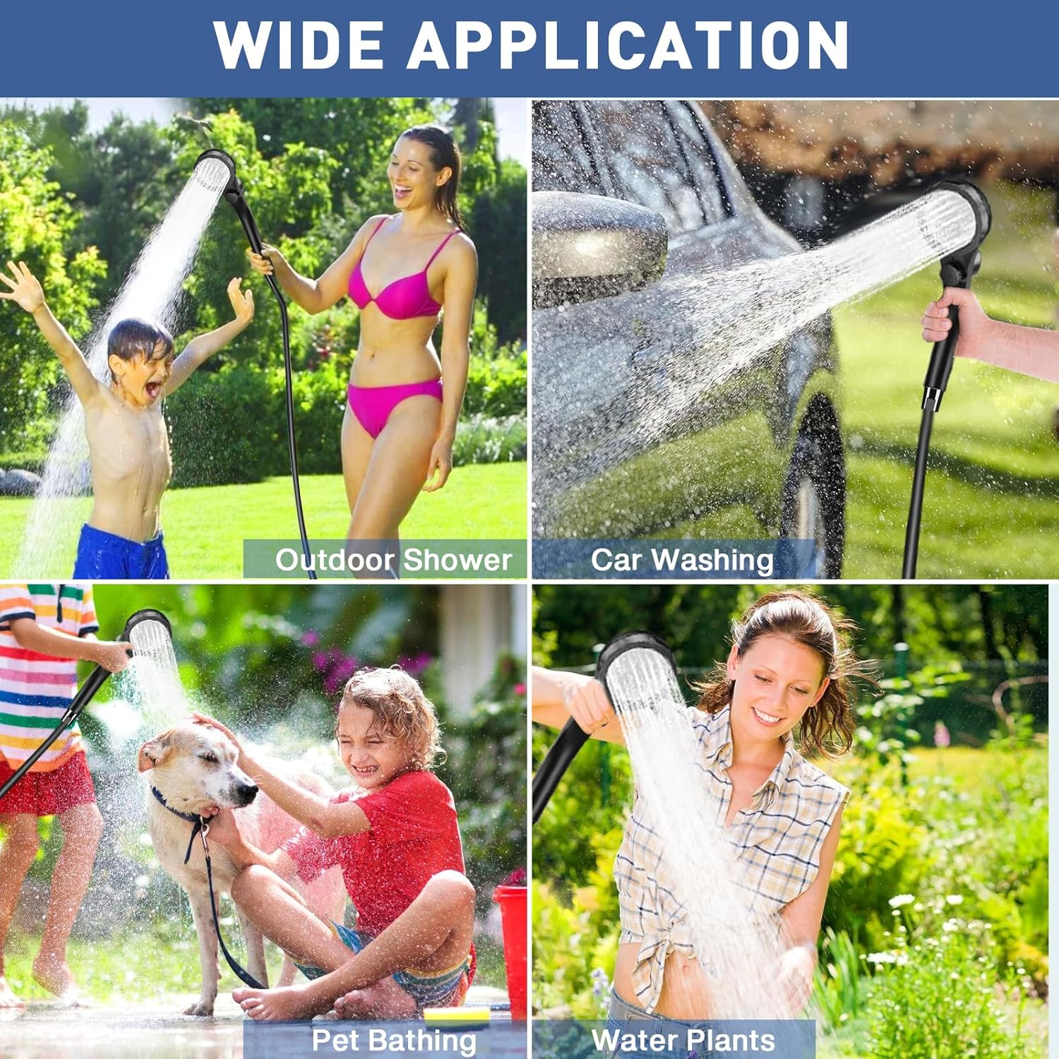 MIAOKE Upgrade Portable Camping Shower, 7800Mah Electric Outdoor Shower, Rechargeable Pump with Intelligent Digital Display, Temperature Display, Shower Head for Camping, Hiking image number 5