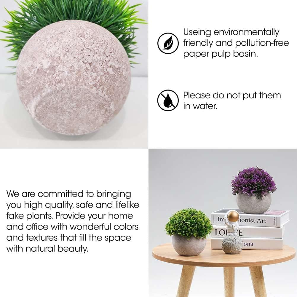 Artigreen 4Pots Artificial Plants Mini Fake Shrubs in Pots Small Faux Plants Decor Cute Artificial Greenery for Home Bedroom Indoor Office Desk Shelves Bathroom Farmhouse Coffee Table Decor image number 4