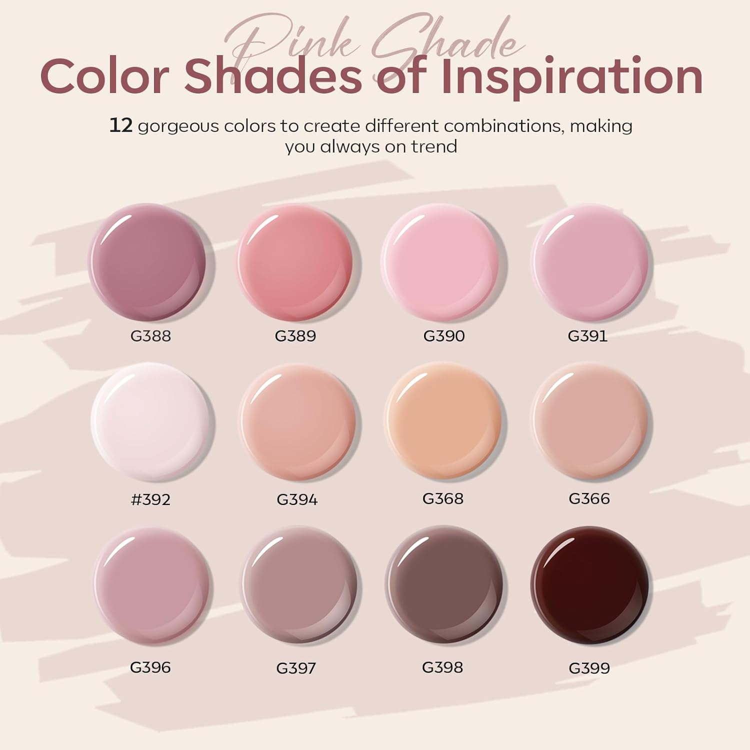 Modelones Poly Nail Gel Set - 12 Colors 15G Nude Pink Brown Tone All Seasons Poly Nail Extension Gel Kit Trendy Art Design Professional Salon at Home for Girl image number 2