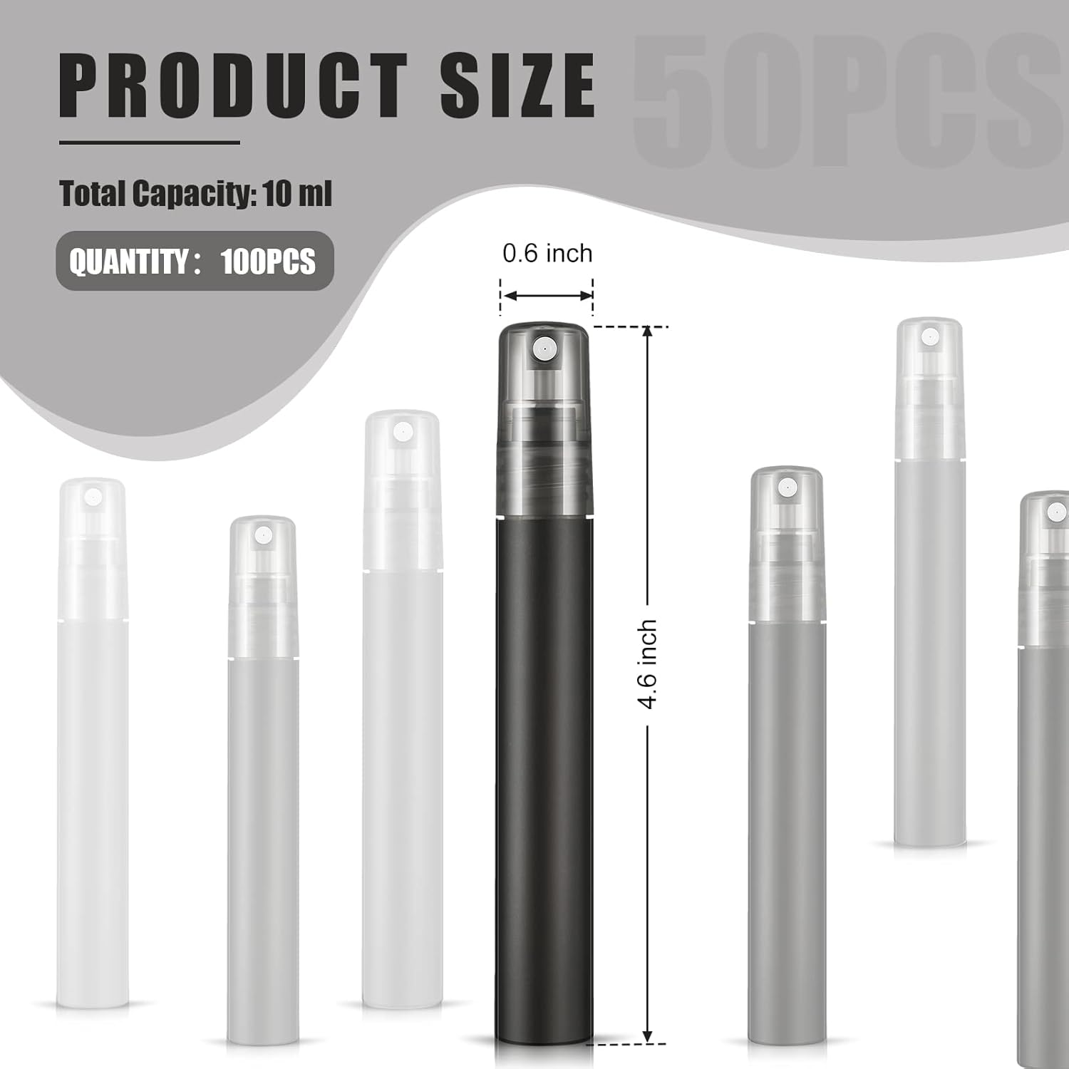 Remerry 10 Ml Perfume Spray Bottles Plastic Travel Refillable Mini Bottles for Women Small Fine Mist Sprayers Portable Frosted Perfume Sprayers Empty Atomizer for Essential Oil (100 Pcs) image number 4