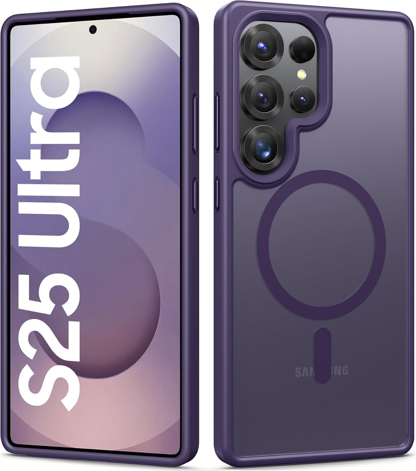 For Samsung S25 Ultra Magnetic Case, Slim Compatible with Magsafe & Wireless Charging, Military Grade Drop Proof, Translucent Silicone Men Women Protective Case for Galaxy S25 Ultra, Purple image number 2