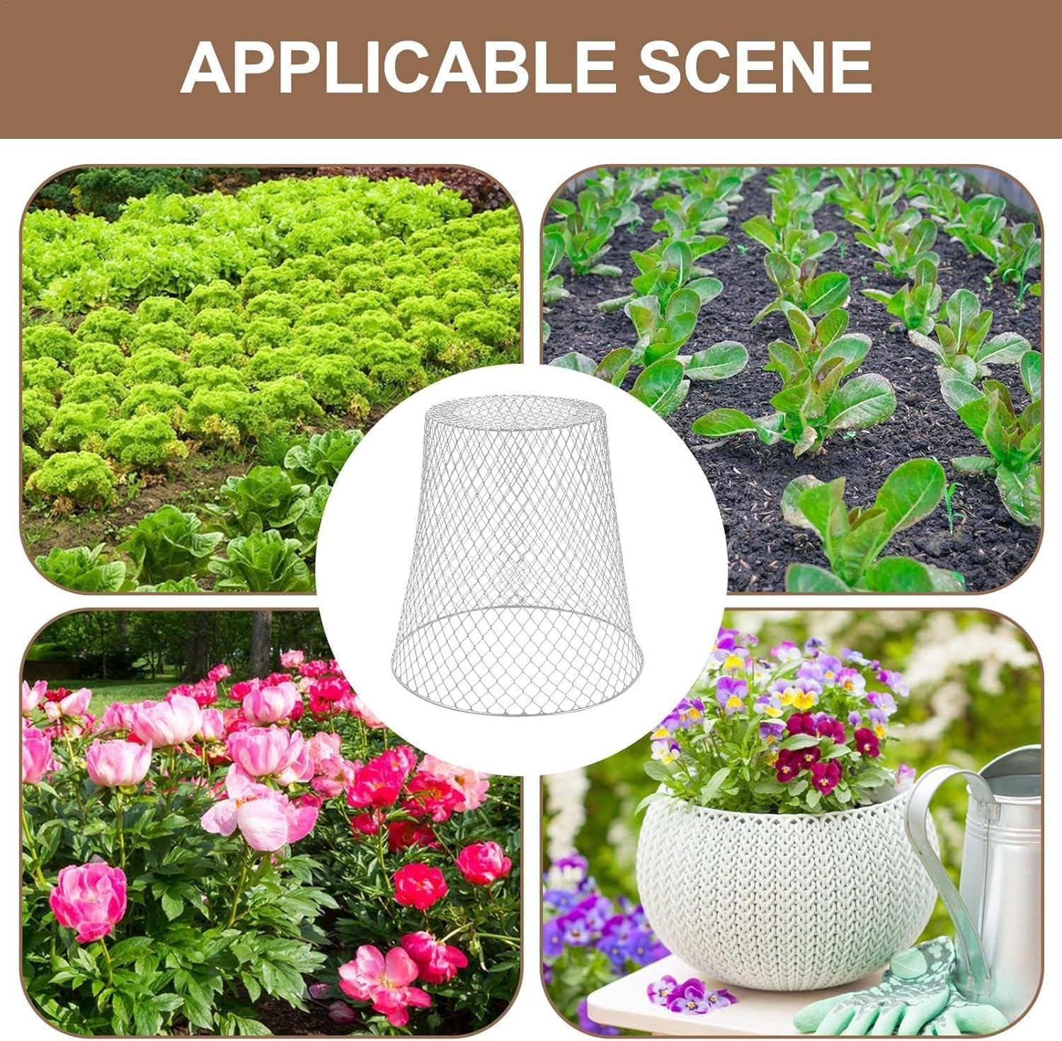 Chicken Wire Cloche Plant Covers Garden Netting Metal Heavy Protectors from Animals for Keeping Bunnies Chicken Squirrels Birds Other Out 23X23Cm (Sliver 5Pc)