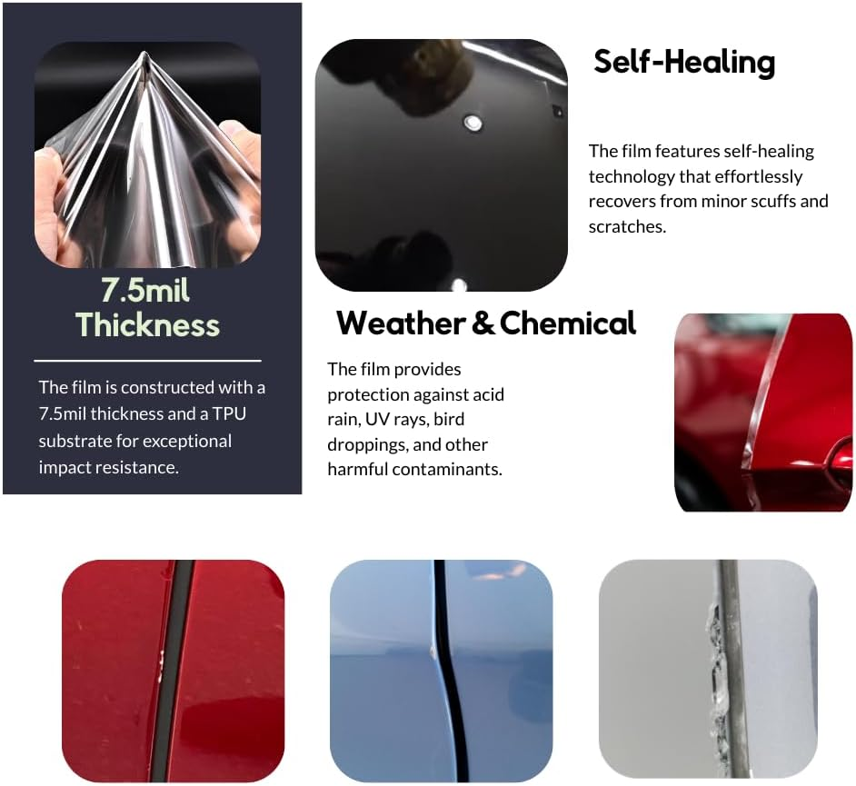 Upromax Door Edge PPF Pre-Cut Guard Scratch 3M Paint Protection Film Clear Invisible Universal Car Truck (Roll 0.4 X 240)