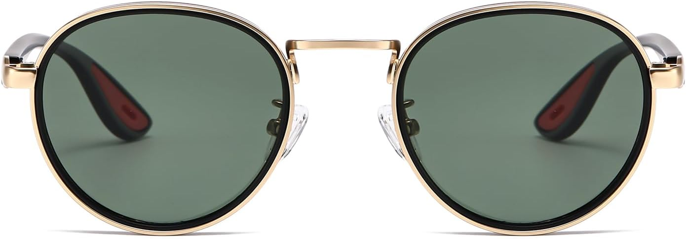 LJCZKA Retro round Polarized Sunglasses for Men Women Vintage Circle Polarised Sunglasses Trendy Metal Frame UV400 Protection - Black Grey image number 7