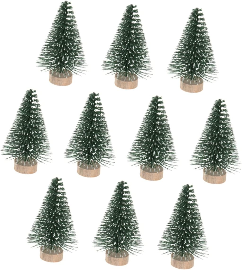 10Pcs Mini Christmas Tree Ornaments Pine Decor Desktop Christmas Party Decoration for Home Xmas Party image number 1