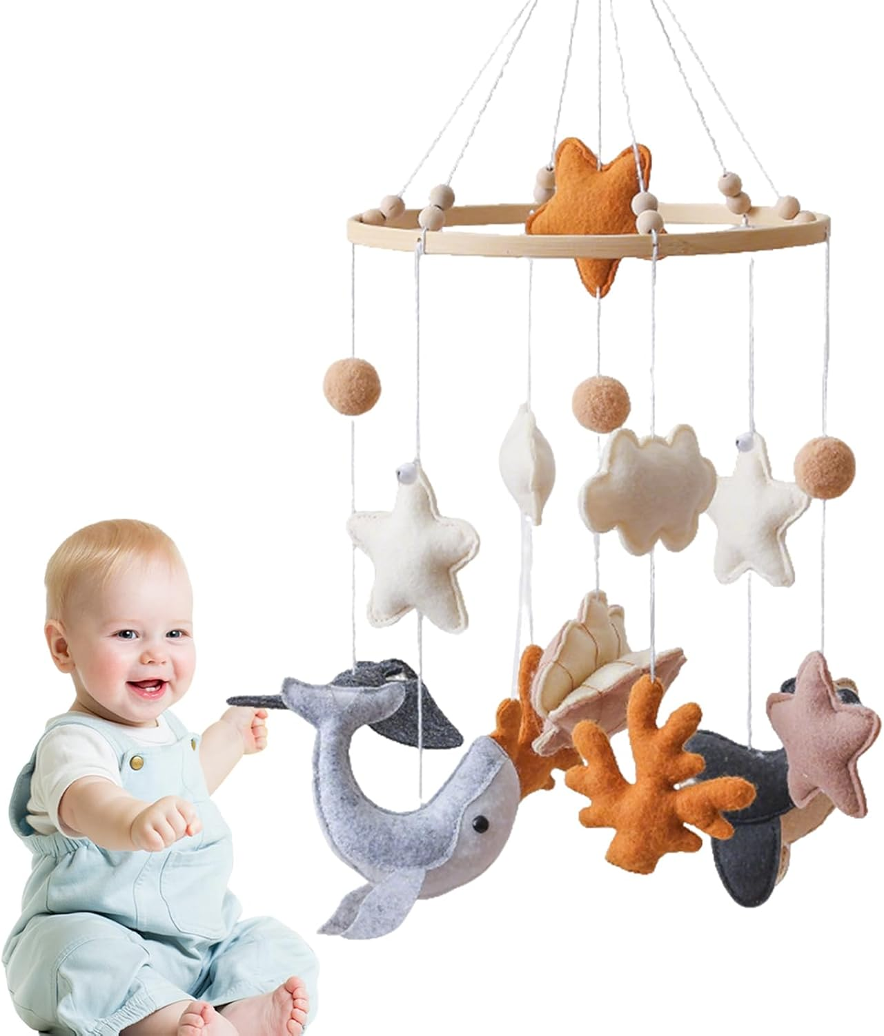 Generic B&eacute;b&eacute; Mobile, Baby Mobile Felt - Cartoons Marine Animal Decoration of Cartoon for Bassette Nursery Beautiful Bell Girls Bedroom Cradle image number 3