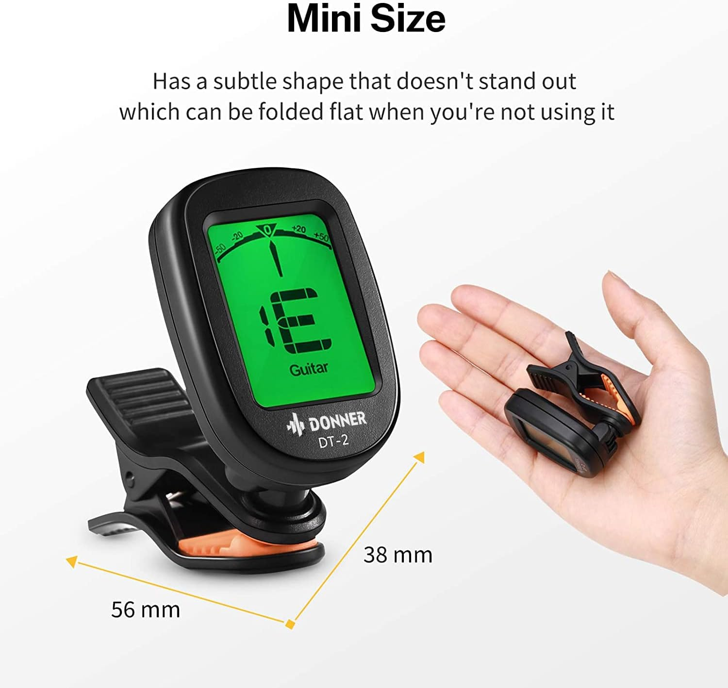 Donner Guitar Tuner Clip On-Accurate Chromatic,Acoustic Guitar Bass Violin Ukulele Tuner DT-2 image number 5