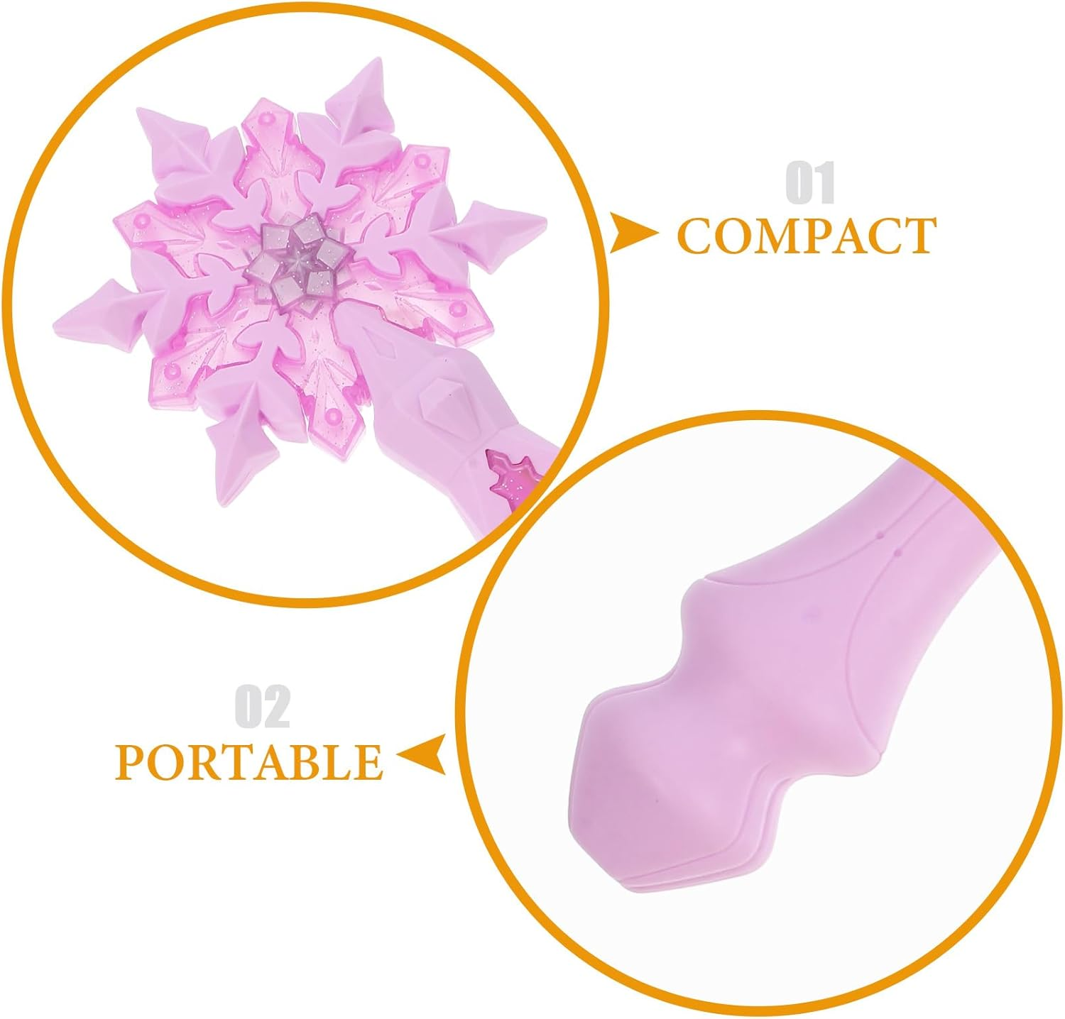 Snowflake Wand for Kids - Glowing Fairy LED Wand with 3 Light Modes, Christmas Role Play & Holiday Party Favors (Shatterproof Design, Replaceable Batteries) - Sky-Blue image number 5