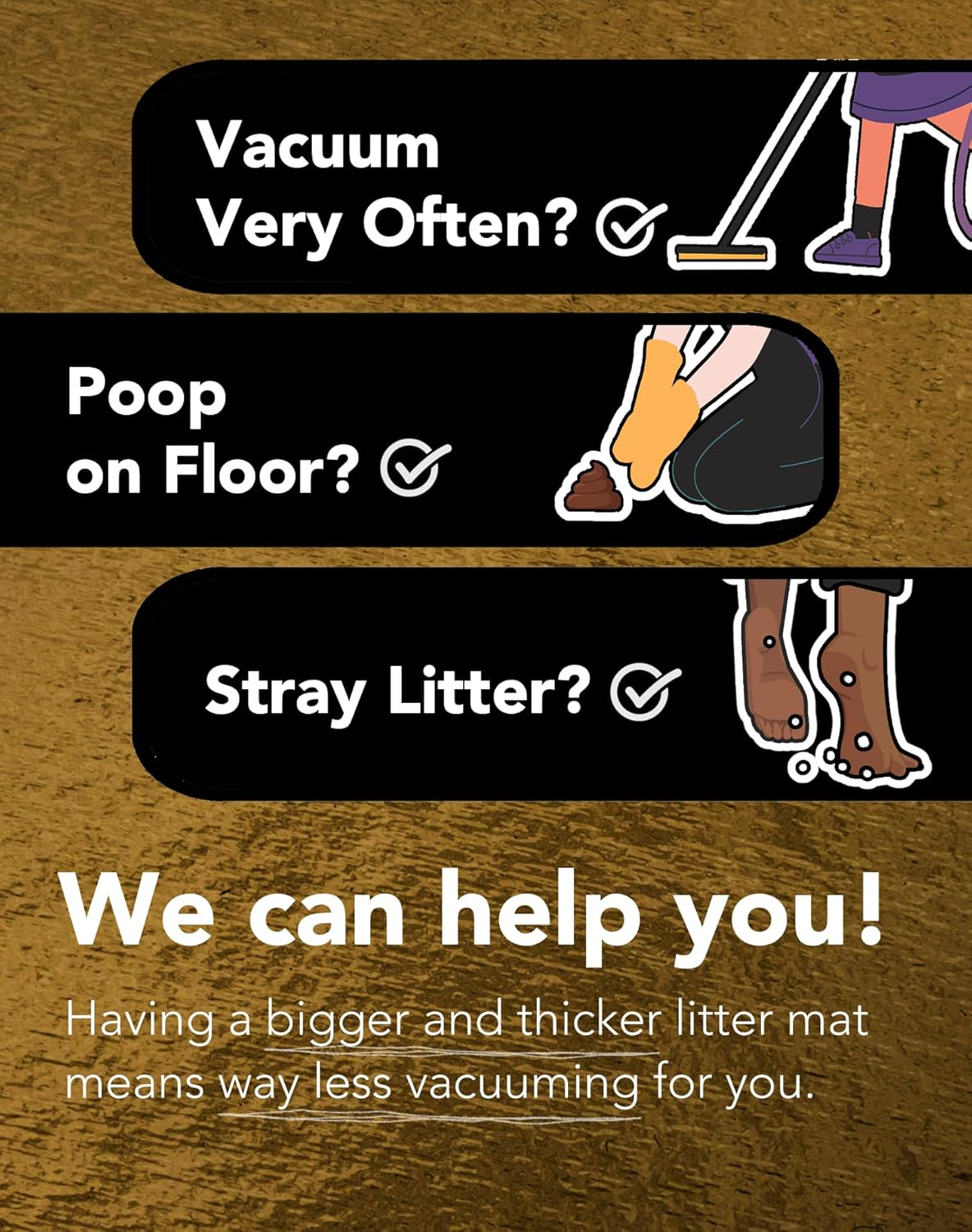 Lukamoo&reg; Cute Cat Litter Mat (32&rsquo;&rsquo;X24&rsquo;&rsquo;), Extra-Large/Xl, for Kitty Litter & Cute Cat Litter Box, Cat Accessories for Indoor Cats, Litter Trapping Mat (Grey Tabby, Semi-Circular) image number 3