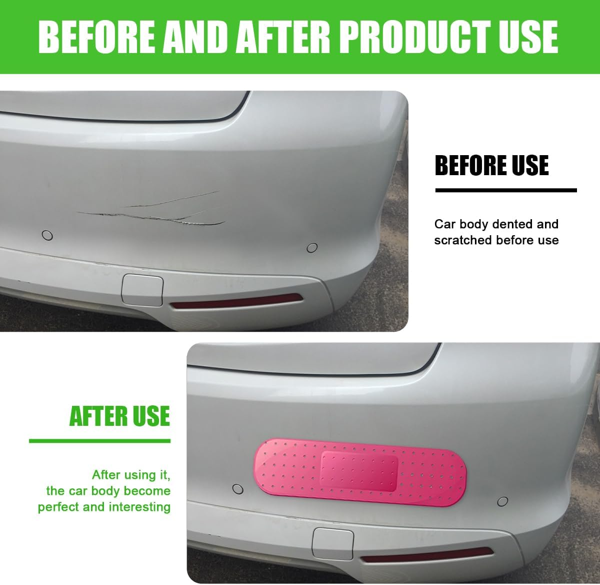 Large Bandage Vinyl Decal for Car, Funny Bandaid Stickers for Cars, Dent and Scratch Cover Sticker, Giant Car Bumper Sticker for Truck SUV Boat Window, Car Accessories (Red) - Blue image number 3