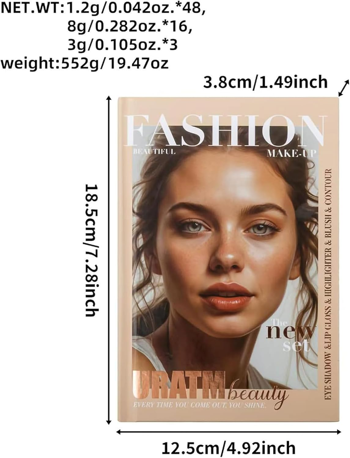 24-Color Eyeshadow Palette - 5-Layer Book-Style Makeup Palette with 67 Pro Shades, All in One Makeup Palette with Eyeshadow, Lipstick, Blush, Contour & Highlighter, Waterproof and Long-Lasting (Mix*2Pcs) - Rose Bloom image number 2