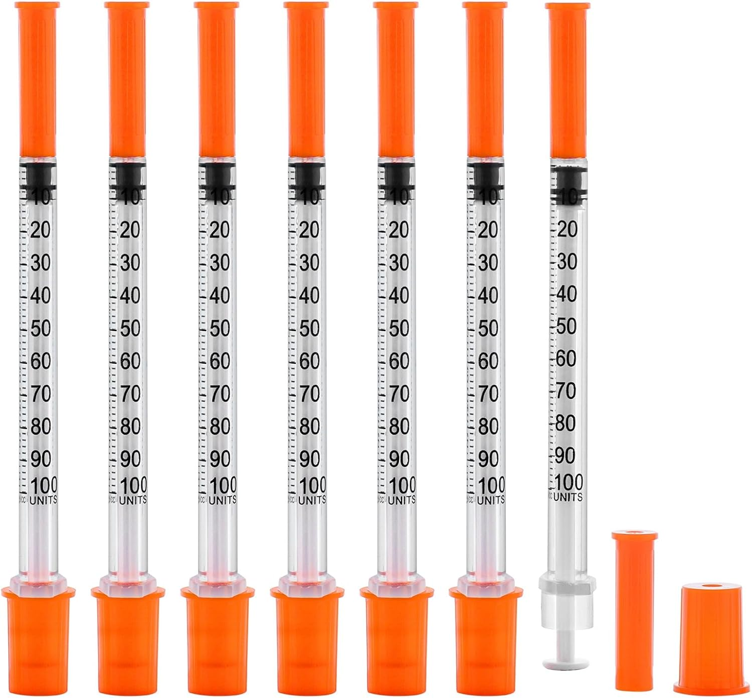U-100 1Ml/Cc Syringes with 31G 1/4 Inch(6Mm) Needles,Lab Measuring Supplies,Disposable Individually Wrapped,Pack of 20 image number 3