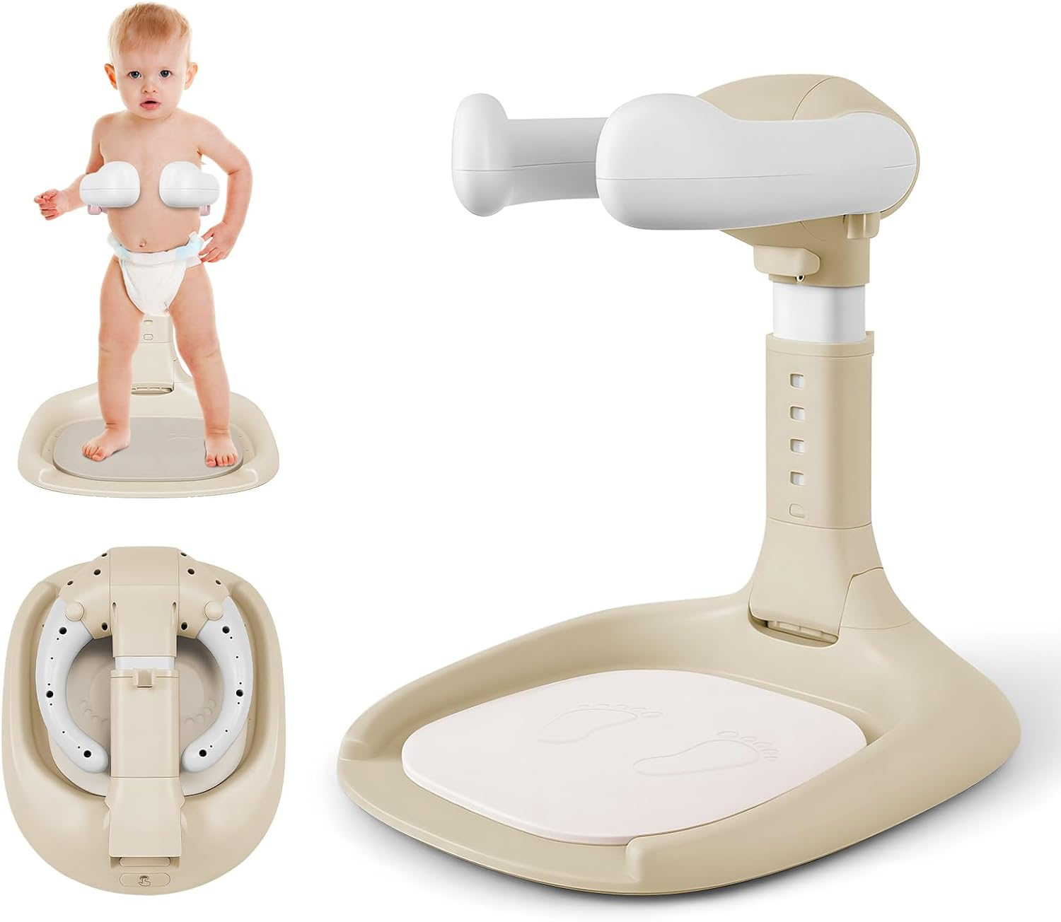 Adjustable Baby Bath Stand, Portable Foldable Shower Rack with Non-Slip Base, Stable & Convenient Design, No Assembly Needed (Yellow)