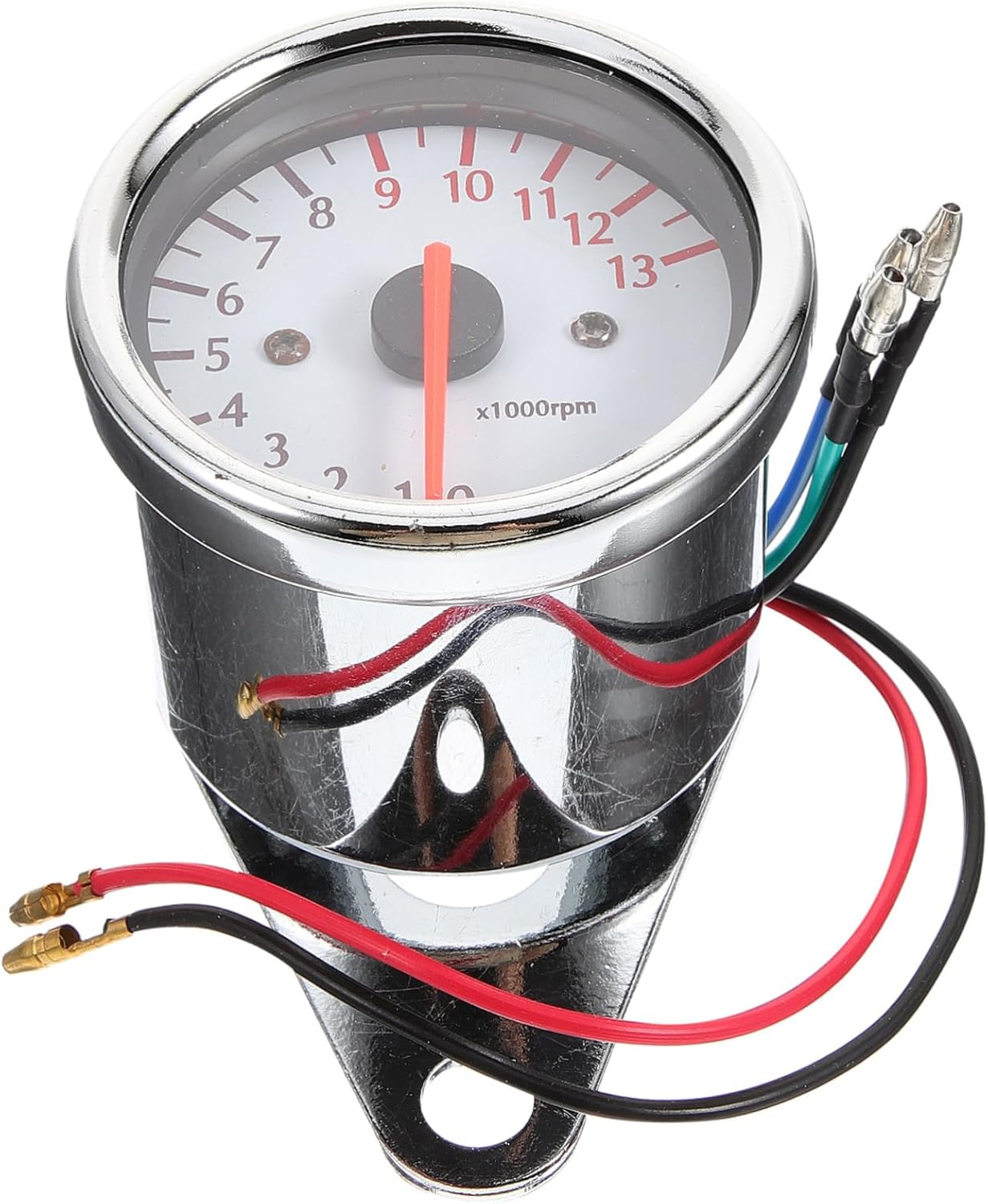 BUGUUYO Pointer-Type Tachometer for Motorcycle White Modified Gauge Speed Instrument Replacement for Motorbike image number 2