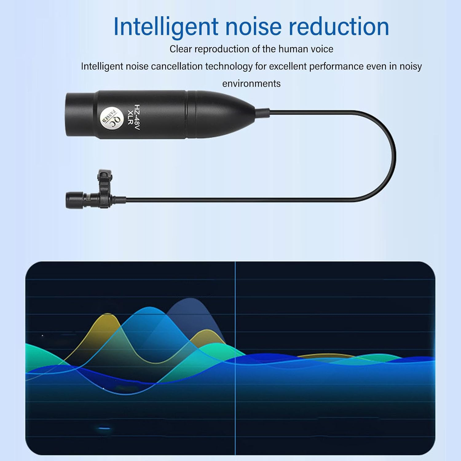 48V Phantom Power Omnidirectional XLR Lavalier Microphone with Metal Lapel Mic Clip, 3 Pin XLR External Lav Mic, for Recording Interview image number 5