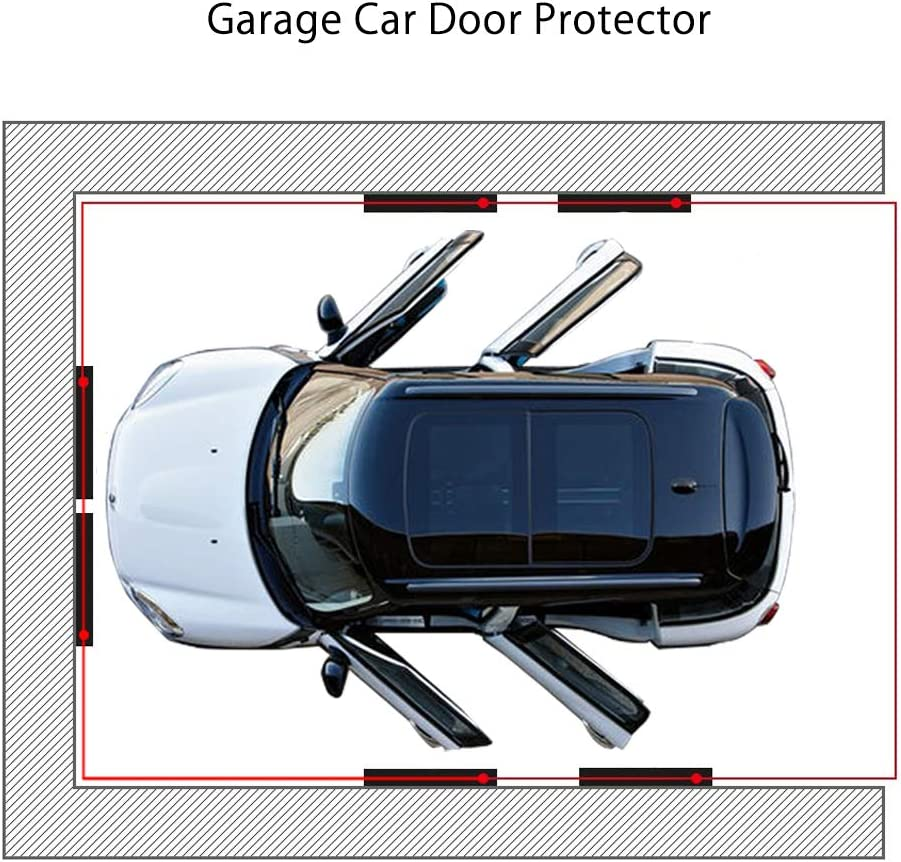 Garage Car Door Protector, 4 Pack Garage Wall Protector Bumper Guard for Car Doors Anti-Collision Waterproof Inflaming Ultra Self Adhesive EVA Foam for Warehouse Parking Assist (3X10X30Cm,Black) image number 1