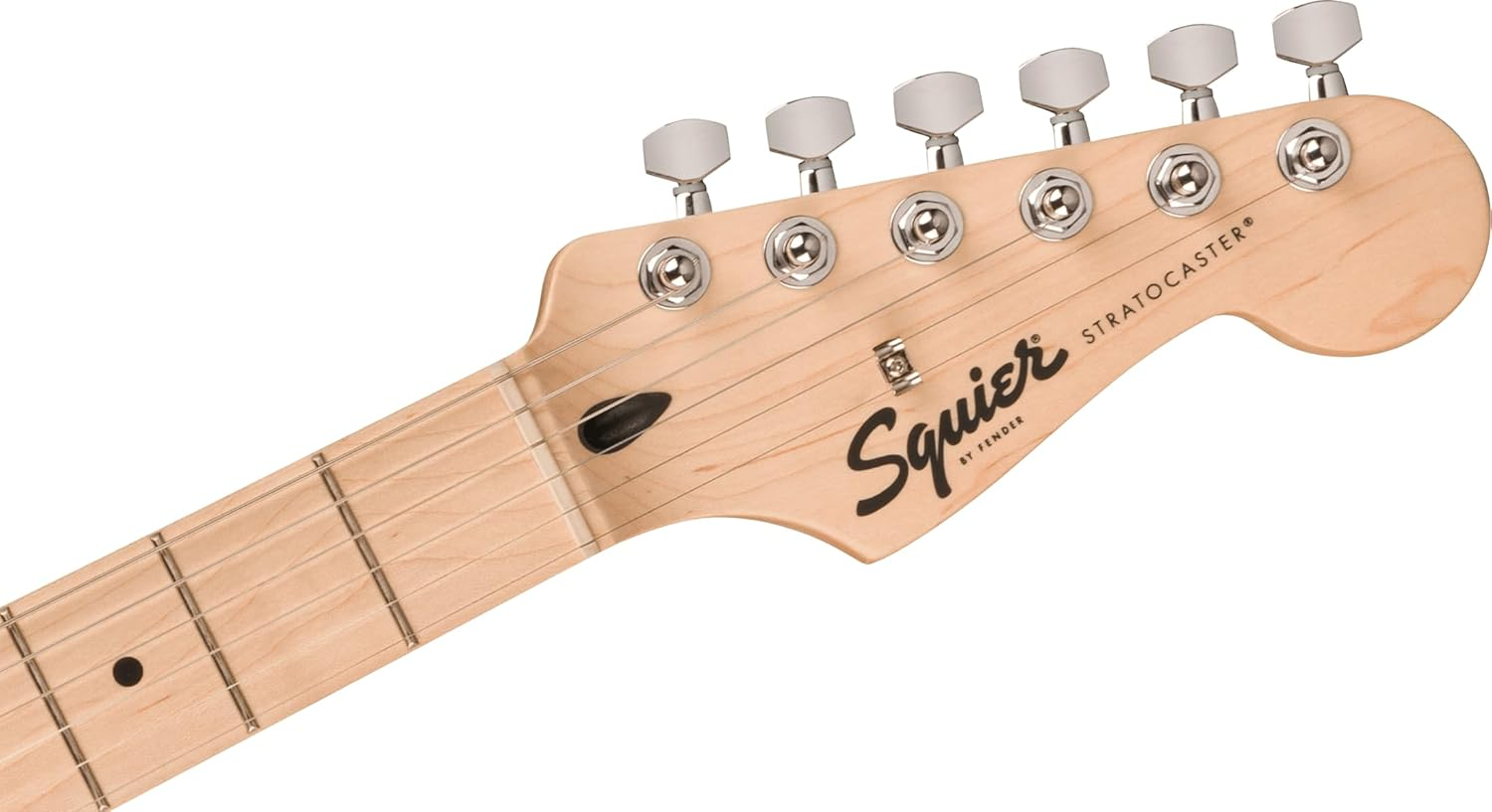 Fender Squier by Fender Sonic Stratocaster Electric Guitar, Maple Fingerboard, White Pickguard, Black, Comes with Free Virtual Lessons image number 4