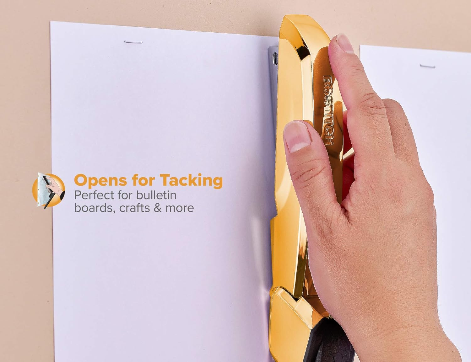 Bostitch Office Ascend 3 in 1 Stapler with Integrated Remover & Staple Storage, 20 Sheet Capacity, Gold Chrome image number 5