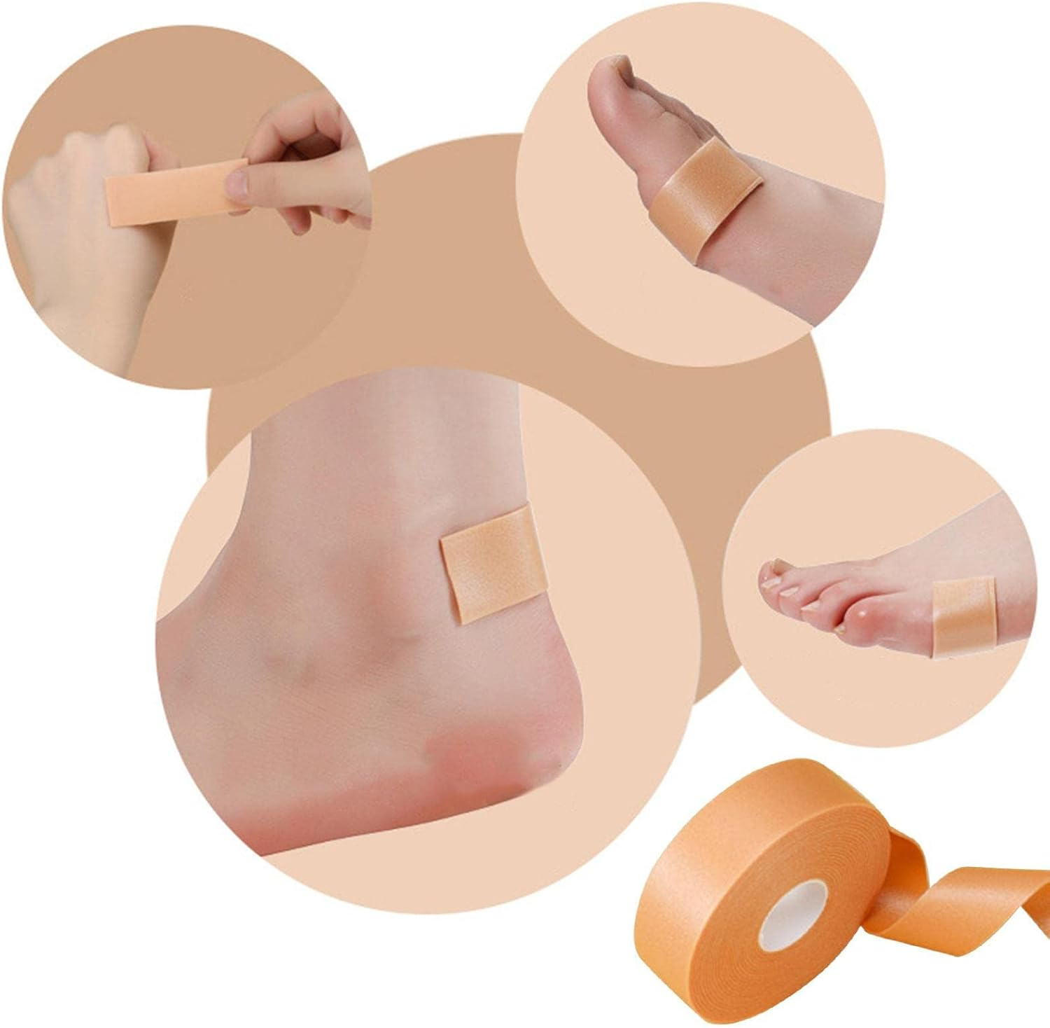 Blister Prevention Tape, Anti-Abrasion Foot Blister Protection, Waterproof Soft Foam Heels Cushioning Pads Soft Stretchy Heel Pad For image number 3