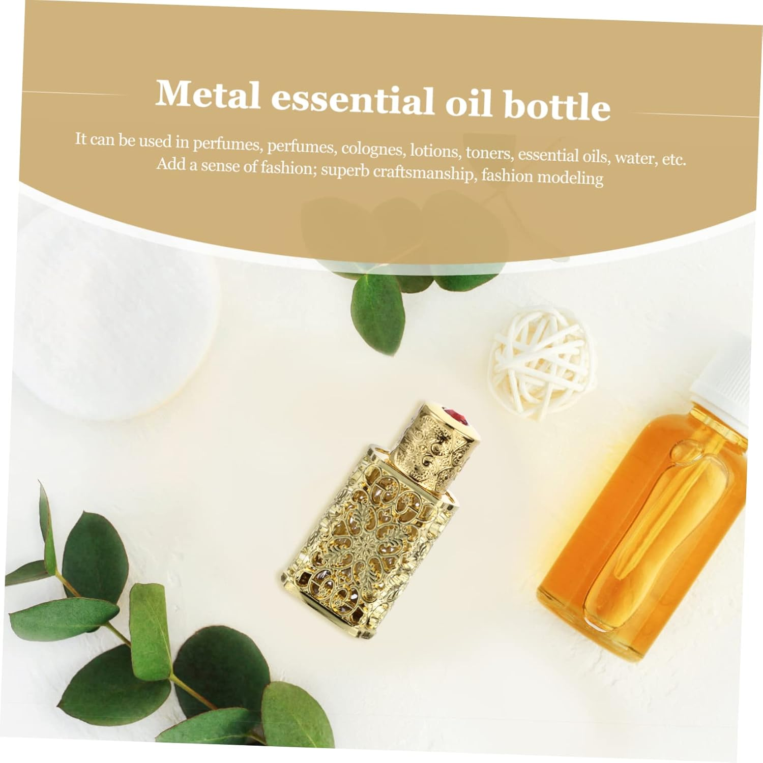 3Pcs Hollow Engraving Essential Oil Spray Bottle Leakproof Portable Perfume Atomizer for Travel for Aromatherapy Cosmetic Dispensing and Daily Use image number 4