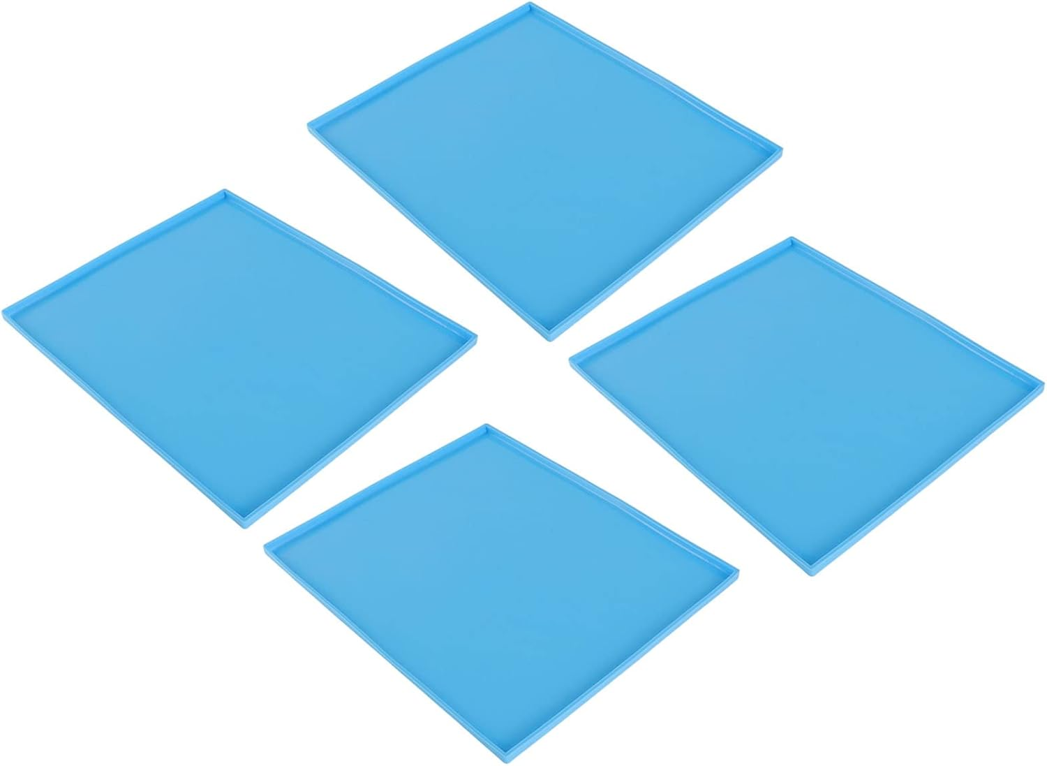 OEBUAFI 4Pcs Silicone Dehydrator Mats BPA with Raised Edges, Wide Applicability, for Excalibur 2400 (Blue)