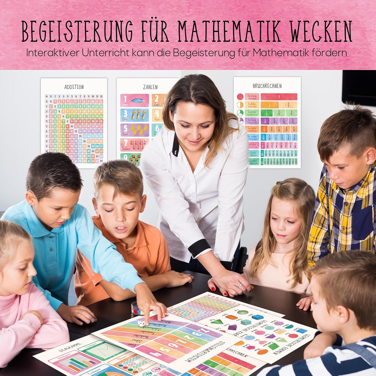 BIROYAL Educational Maths Learning Poster German image number 3
