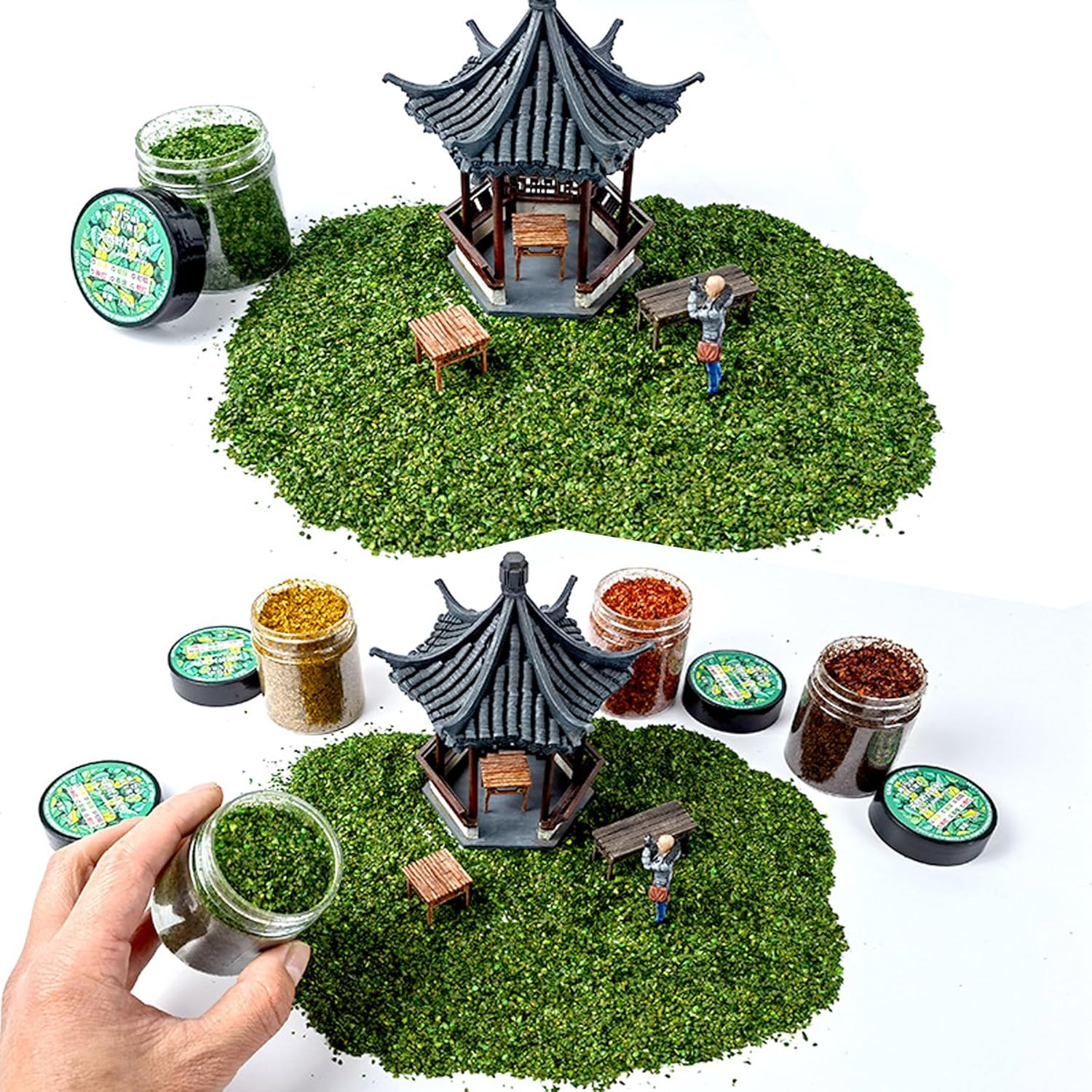 Cayway Realistic Miniature Leaves,4 Pack Shrink Model Scenery Leaf, 4 Color Simulation Leaves for DIY Railway Fairy Garden Simulation Vine for Fairy Garden Diorama Scenery Landscape Layout image number 5