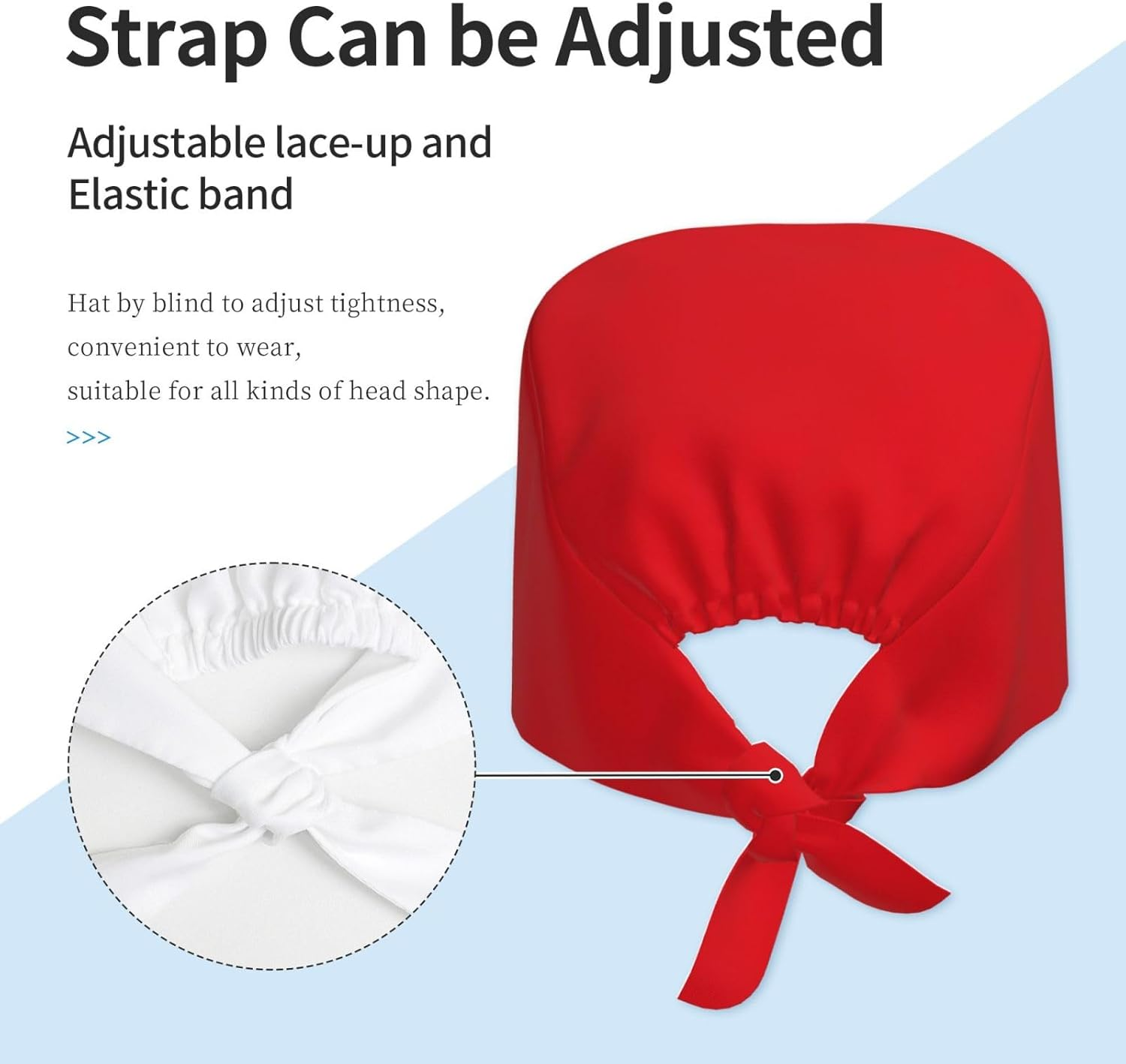 WHJDPP Solid Color Red Printing Cleaning Working Cap Chef Hat for Women and Men, for Surgical, Nursing image number 3