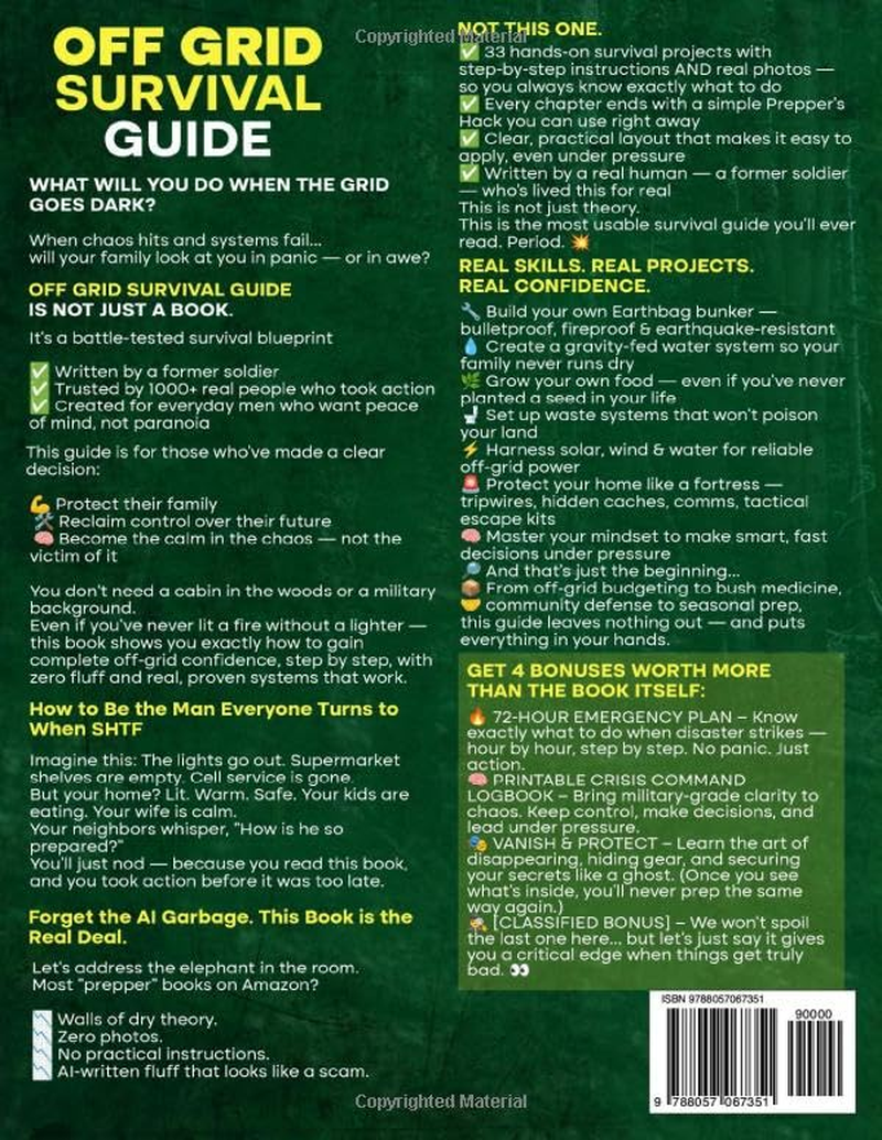 Off Grid Survival Book: Diy Survival Project Book - No Grid Survival Guide