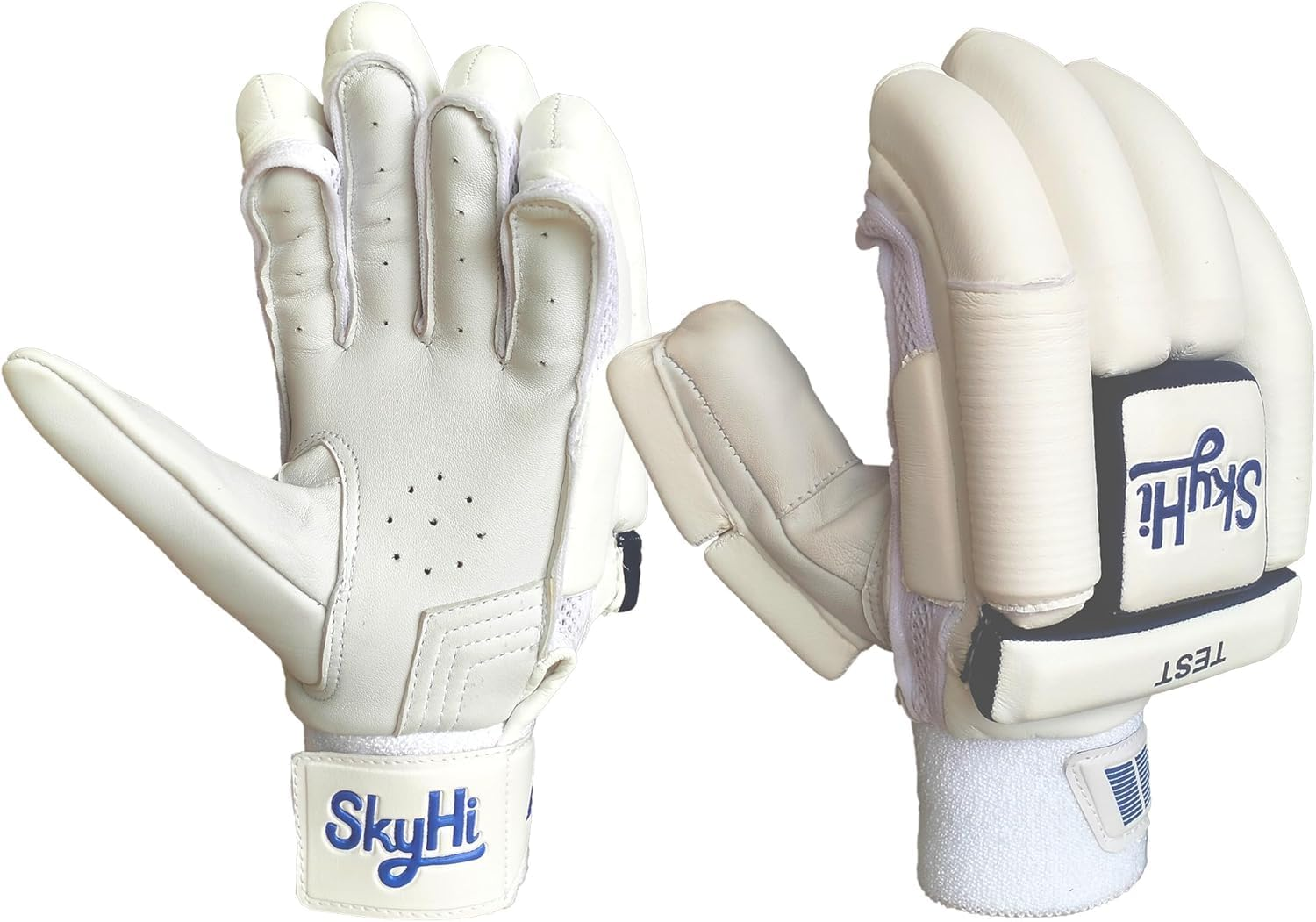 SKYHI Test Cricket Batting Gloves | Lighweight Leather Cricket Batting Gloves for Mens Right Hand and Left Hand Batsman image number 4