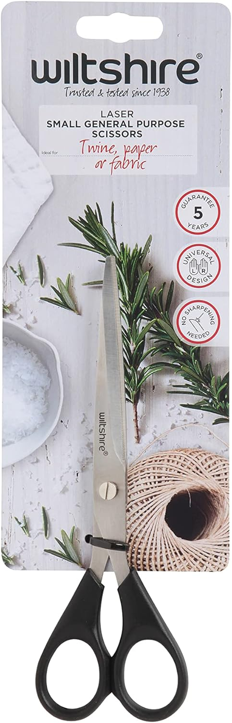 Wiltshire Laser plus Multi-Purpose Scissors, Stainless Steel Sharp Blade, Durable Kitchen Shears (Colour: Black, Silver)